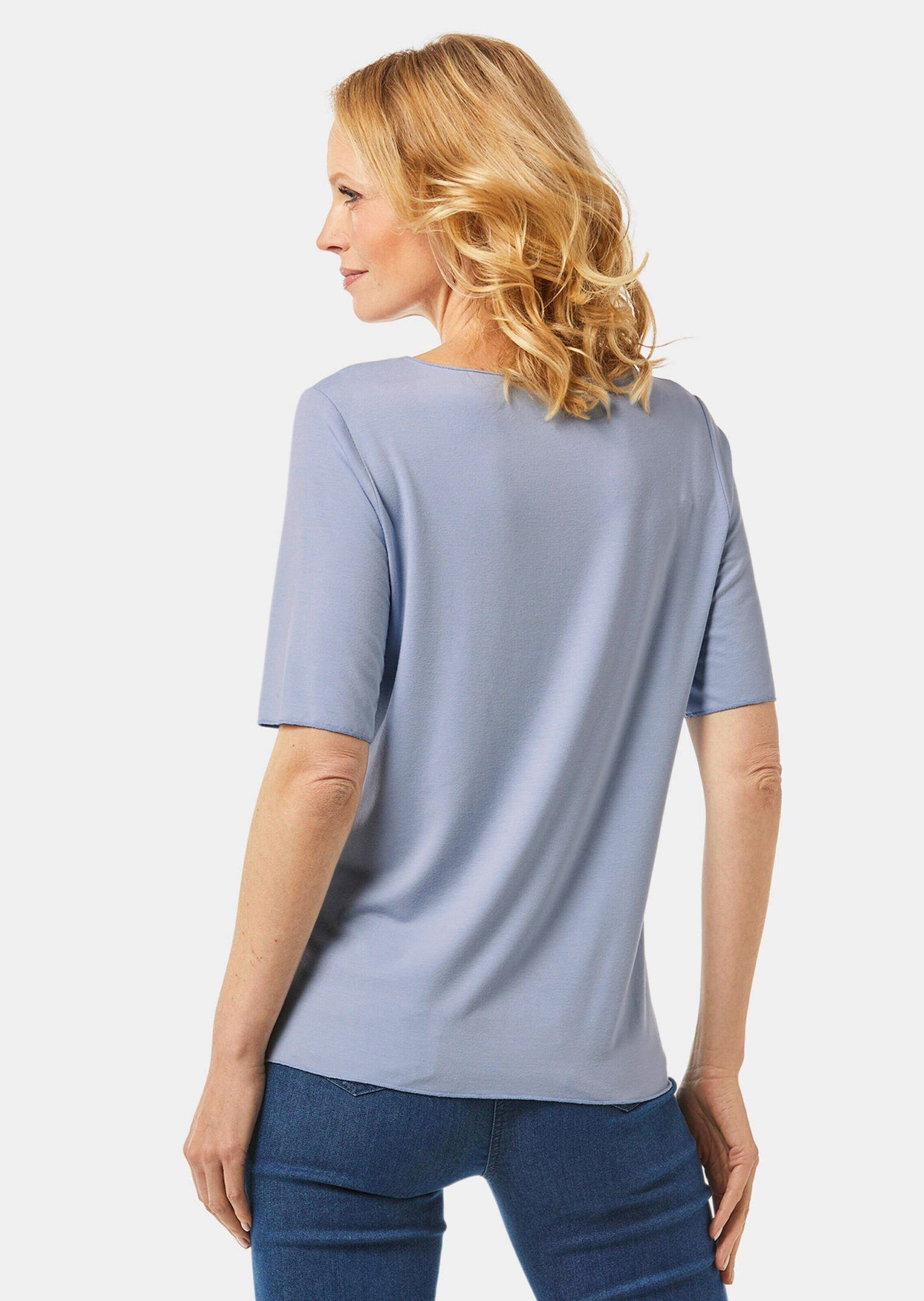 GOLDNER T-Shirt Kombistarkes Halbarmshirt mit tonaler Zierkante