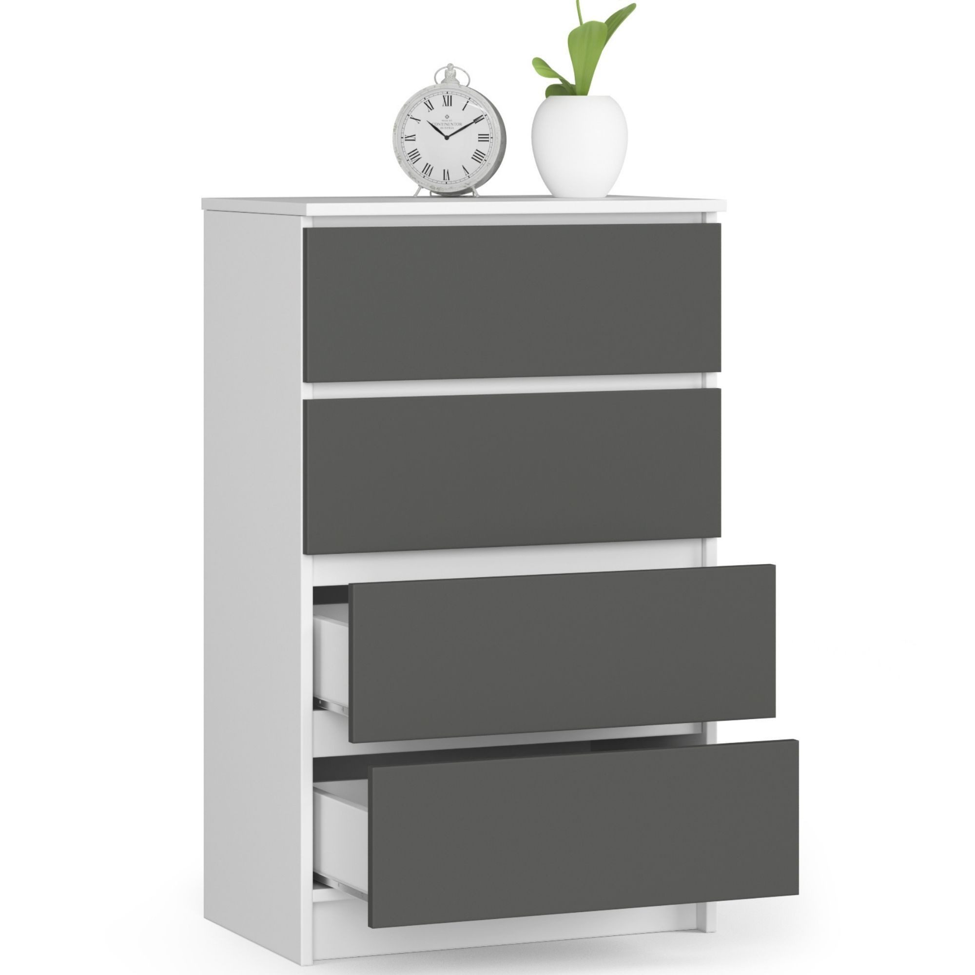 Raumhirsch Furniture Kommode mit 4 Schubladen 60 cm breit Holz Schrank, (viele Farbvarianten - Maße : 99 x 60 x 40 cm) - Hochwertig & stabil