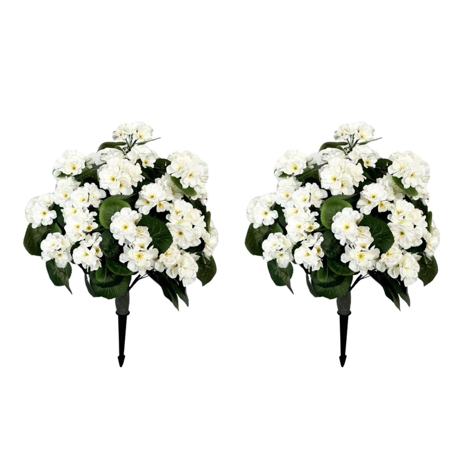 Kunstpflanze 2 Stück Künstliche Silk Blumen mit Gartenstecker, GarveeMore