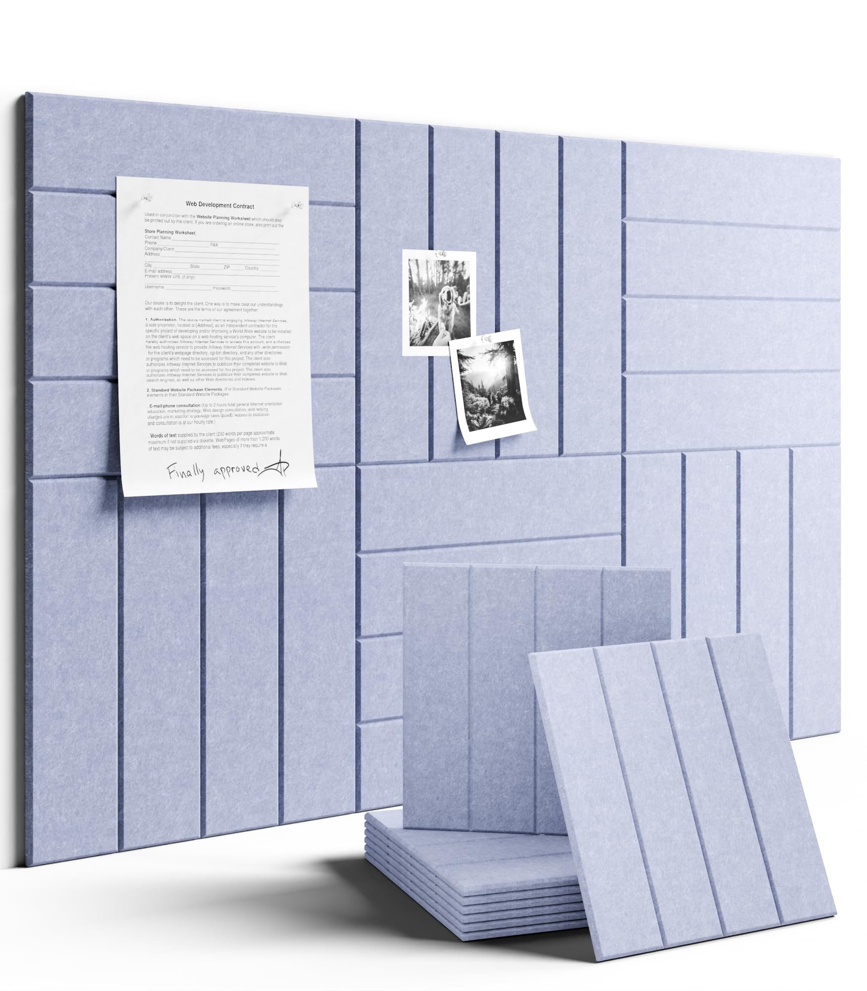 Agger Pinnwand Filz-Pinnwand-Fliesen 30x30cm – Alternative zu Korktafeln – 6er, (6-tlg), Dicke Wandpaneele für die Bürogestaltung