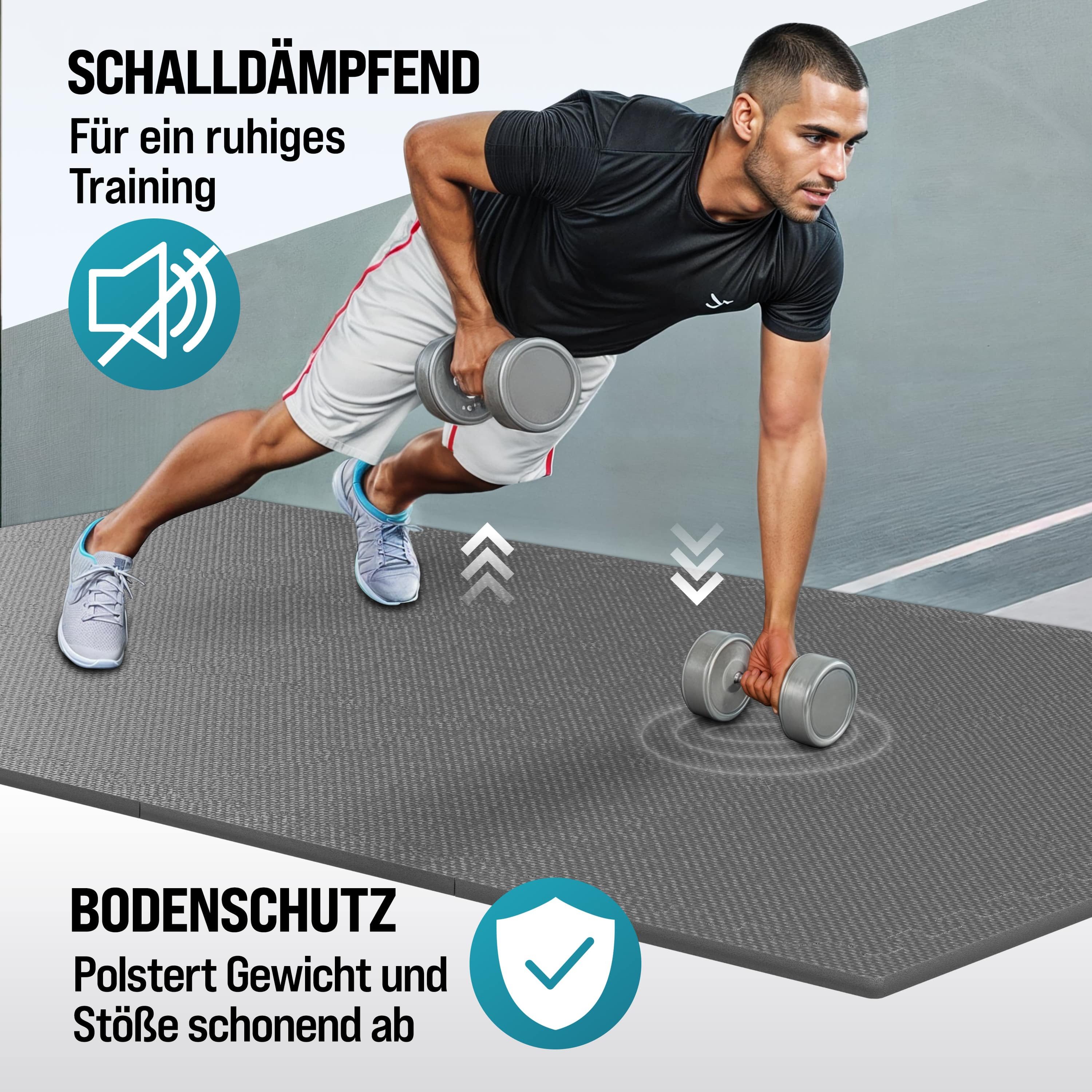 monzana Fitnessmatte (54-St), Rutschfest EVA-Schaumstoff Bodenschutz Trainingsmatten Fitnessgeräte – Bild 4 von 5