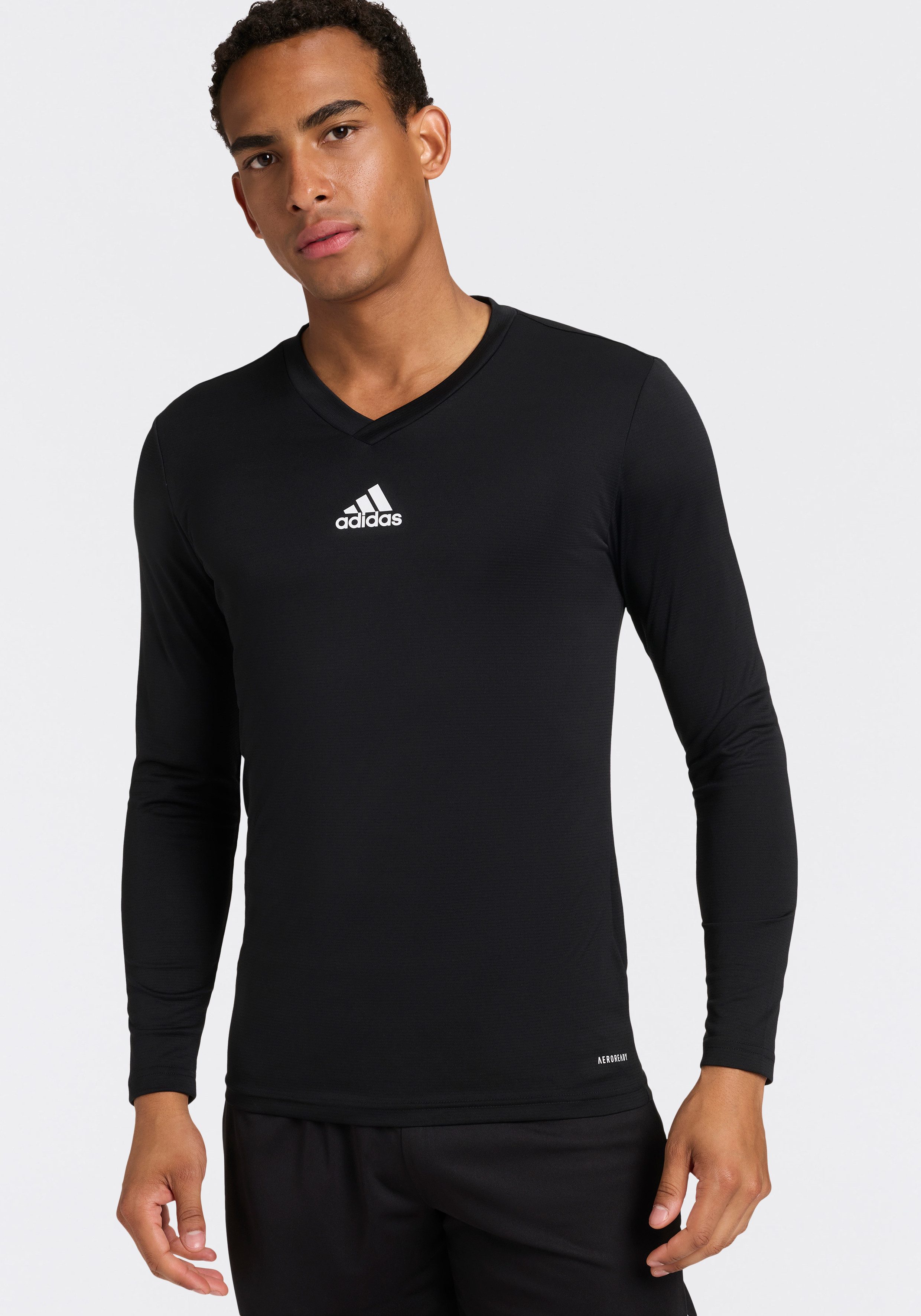 adidas Performance Langarmshirt TEAM BASE LONGSLEEVE mit V-Ausschnitt, ohne Verschluss, in normaler Länge