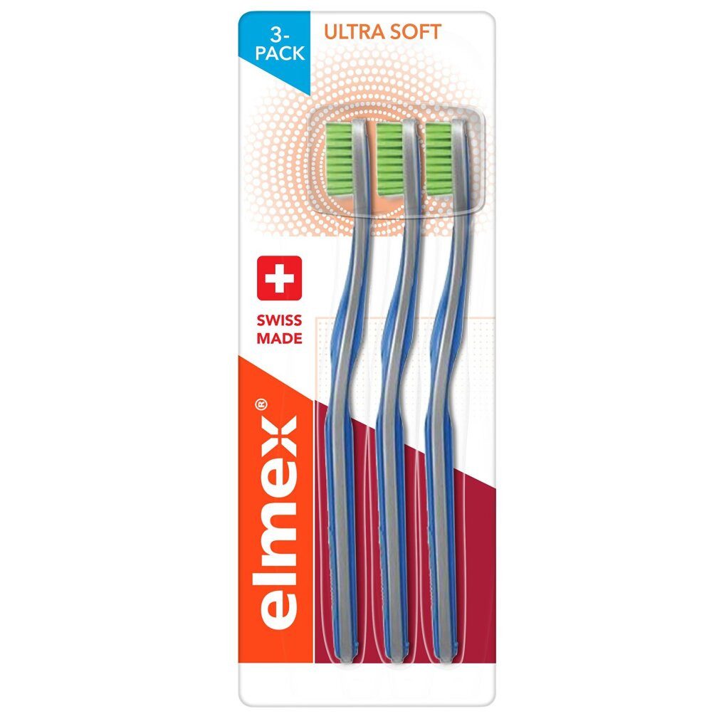 elmex Zahnbürste Ultra Soft Zahnbürste 3 Stück
