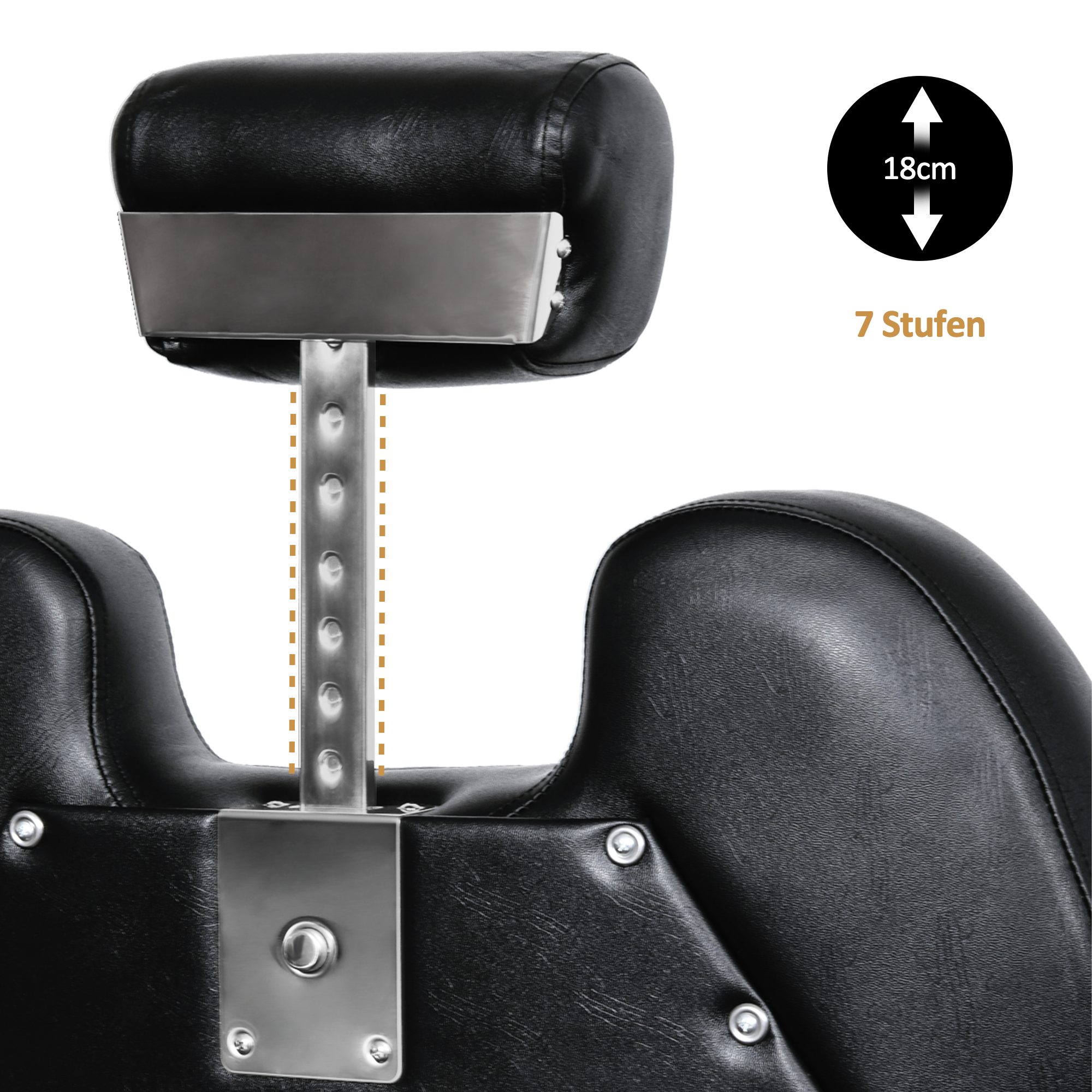 Barberpub Stuhl Barberpub hydraulischer Friseurstuhl Friseursessel 2687BK, 150° Kippbar, 13 cm höhenverstellbar