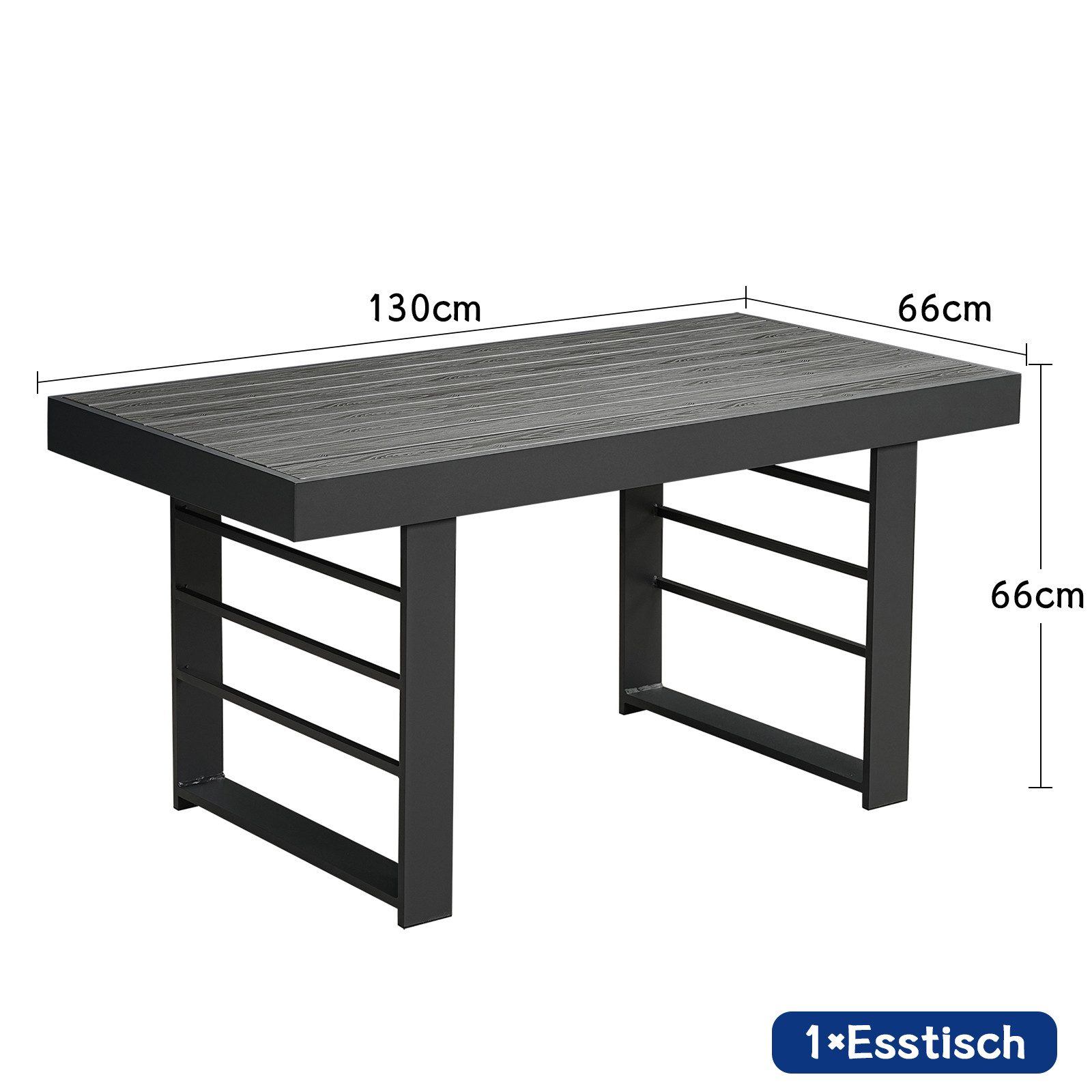 MeXo Gartentisch Terrassentische Aluminium WPC Tischplatte, günstig online kaufen