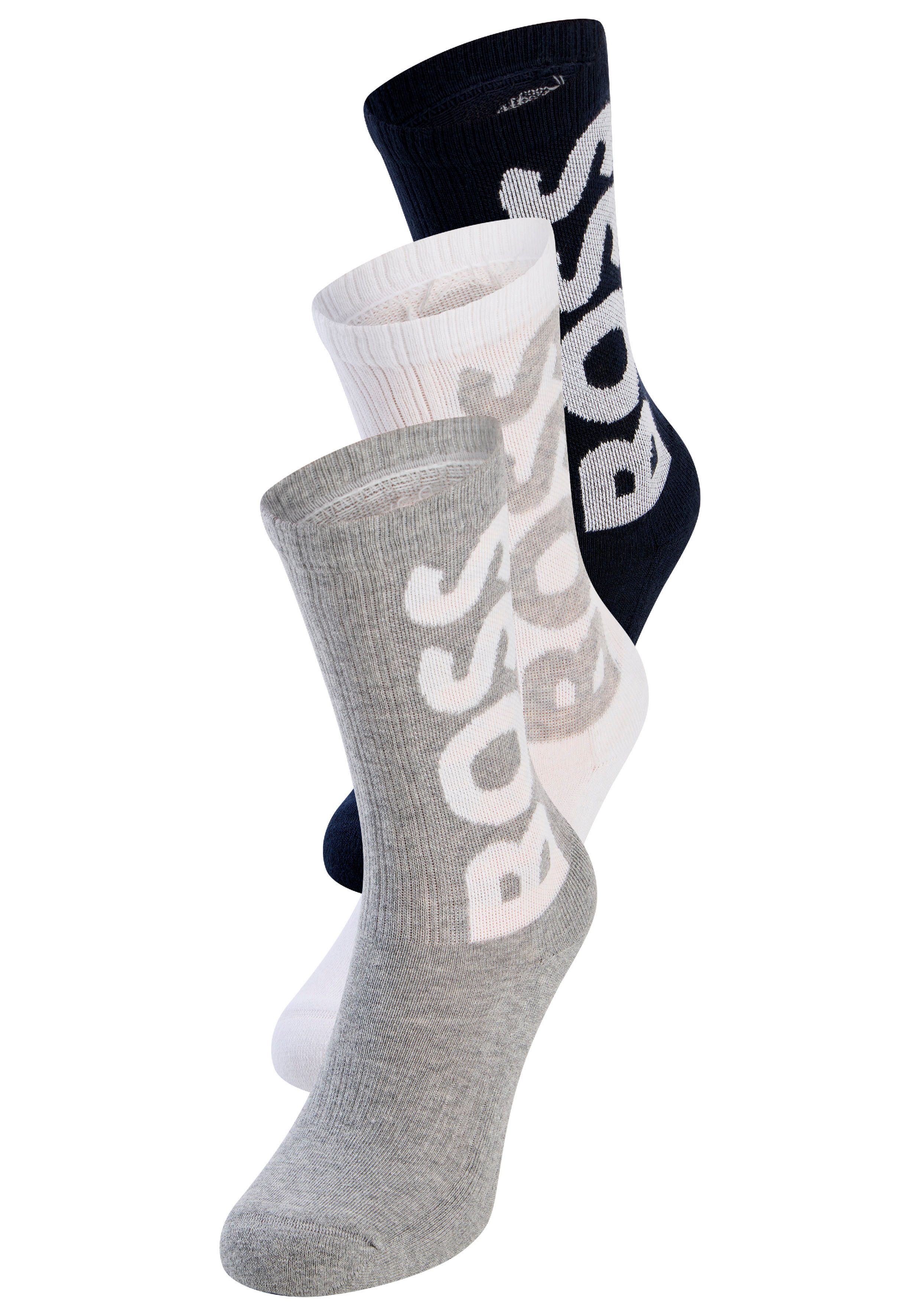 BOSS Socken 3P QS Rib Logo CC mit Logo günstig online kaufen
