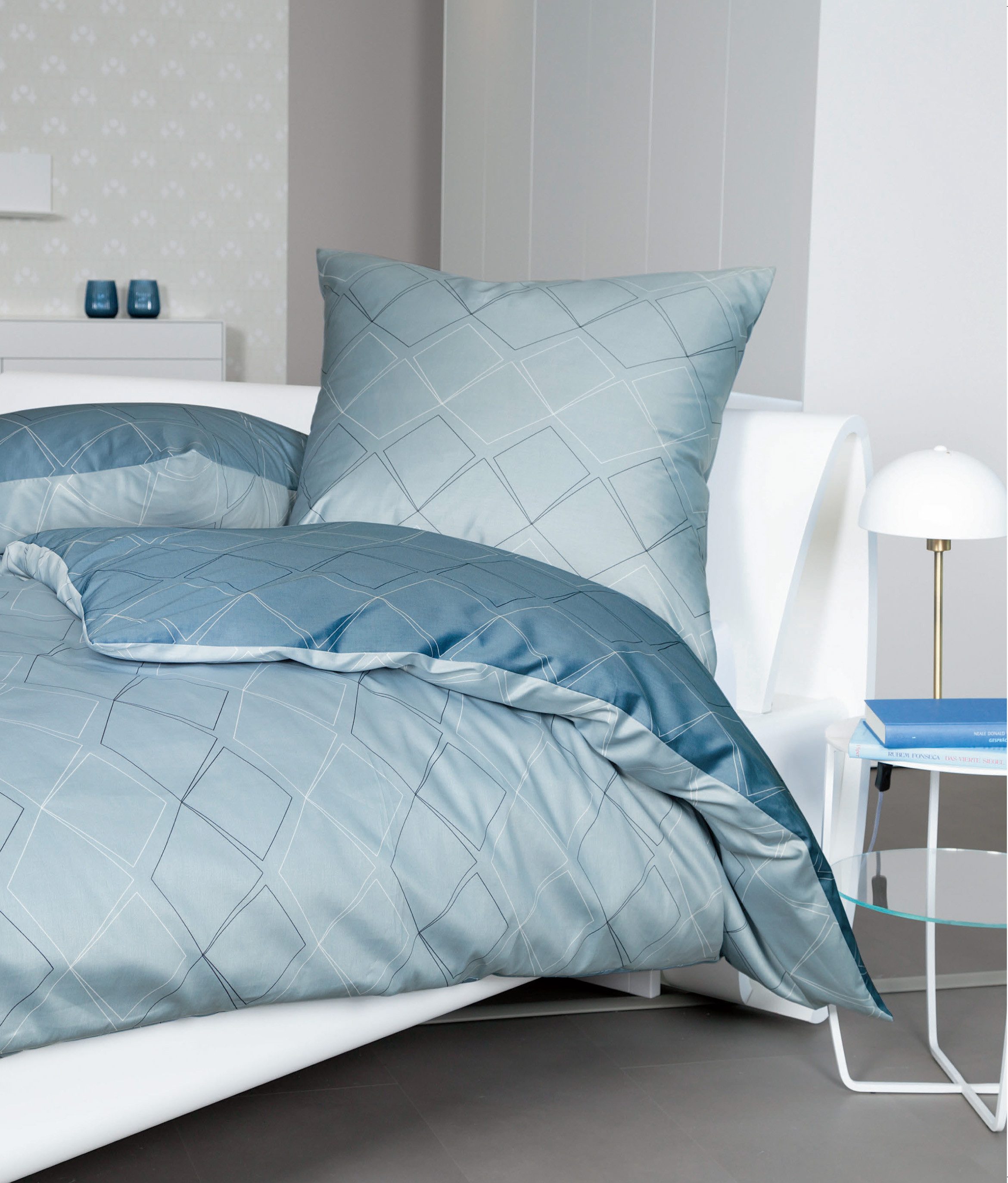 Janine Bettwäsche J. D., Mako-Satin, 2 teilig, Bettwäsche aus Baumwolle, mit Rauten-Design
