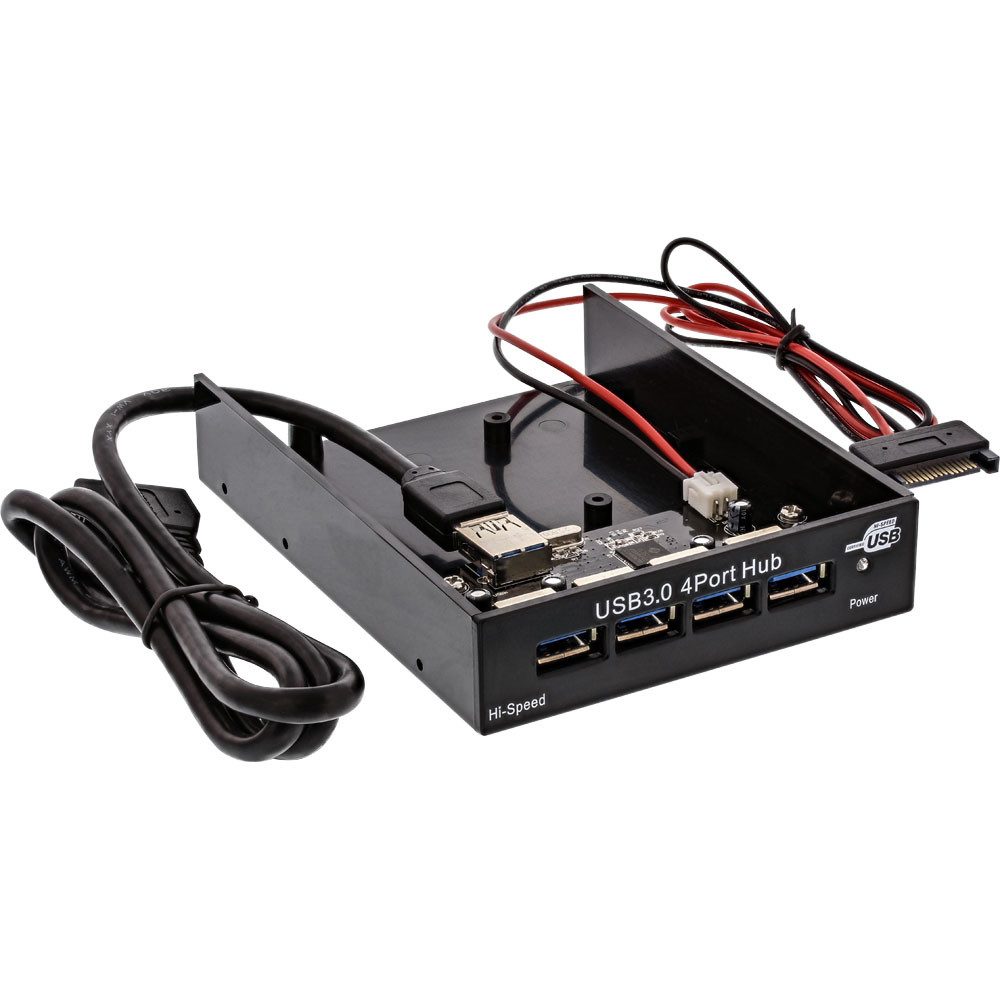 Mauspad USB 3.0 Hub, 4-fach für den 8,89cm (3,5) Schacht, schwarz