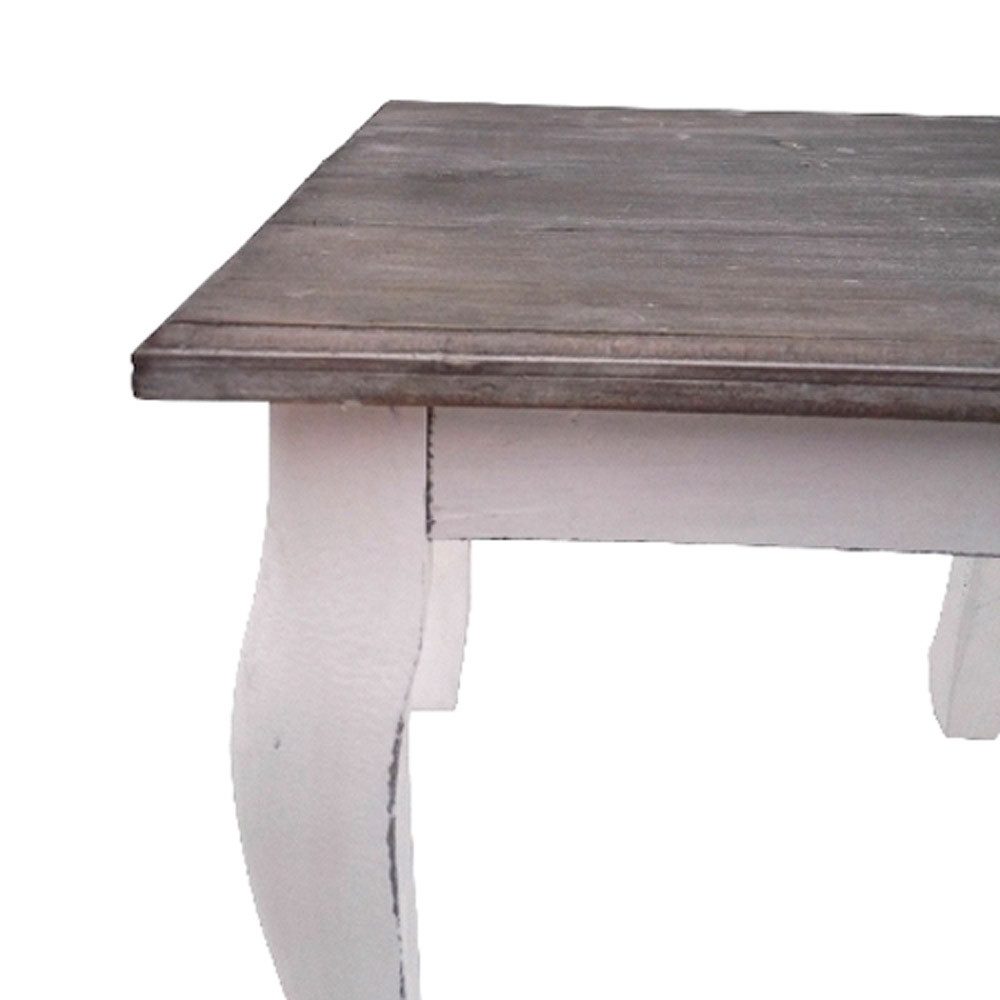 Myflair Möbel & Accessoires Beistelltisch Beistelltisch FARMHOUSE weiß mit grau-brauner Tischplatte Couchtisch 4