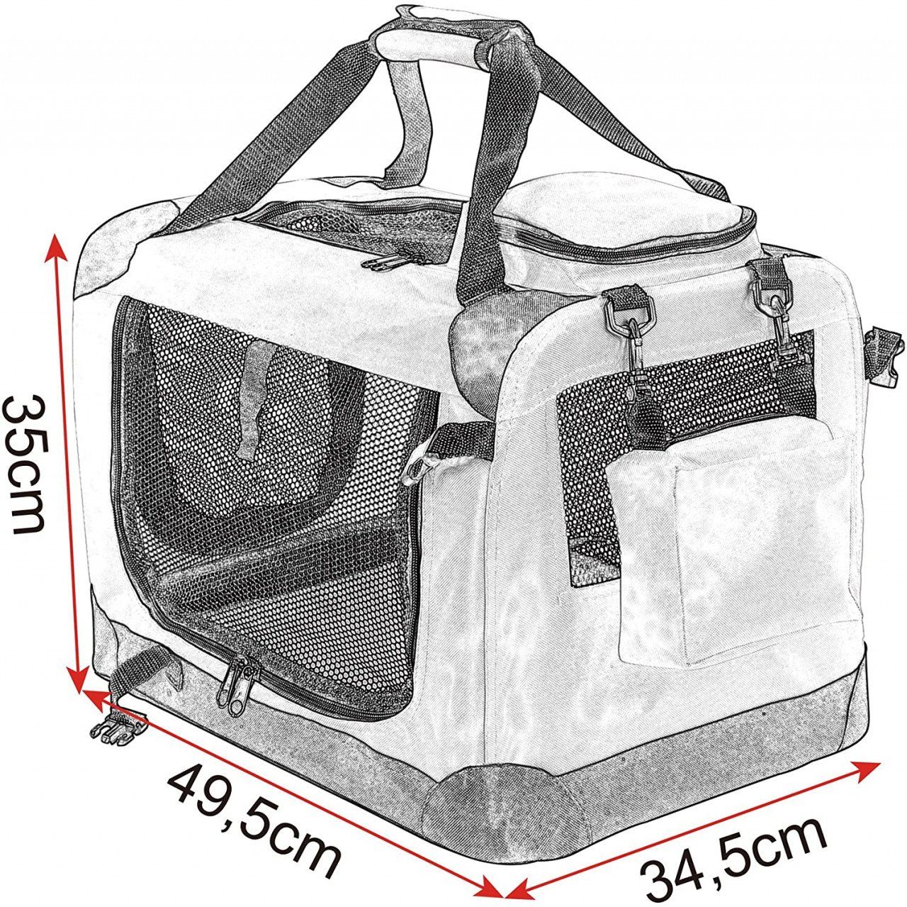 EUGAD Tiertransporttasche bis 7,00 kg, Hundebox faltbar Hundetransportbox  Auto Transportbox Reisebox Katzenbox Grau 49,5x34,5x35 cm online kaufen |  OTTO