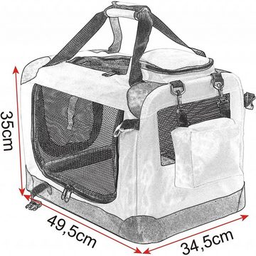 EUGAD Tiertransporttasche bis 7,00 kg, faltbar Hundetransportbox Grau