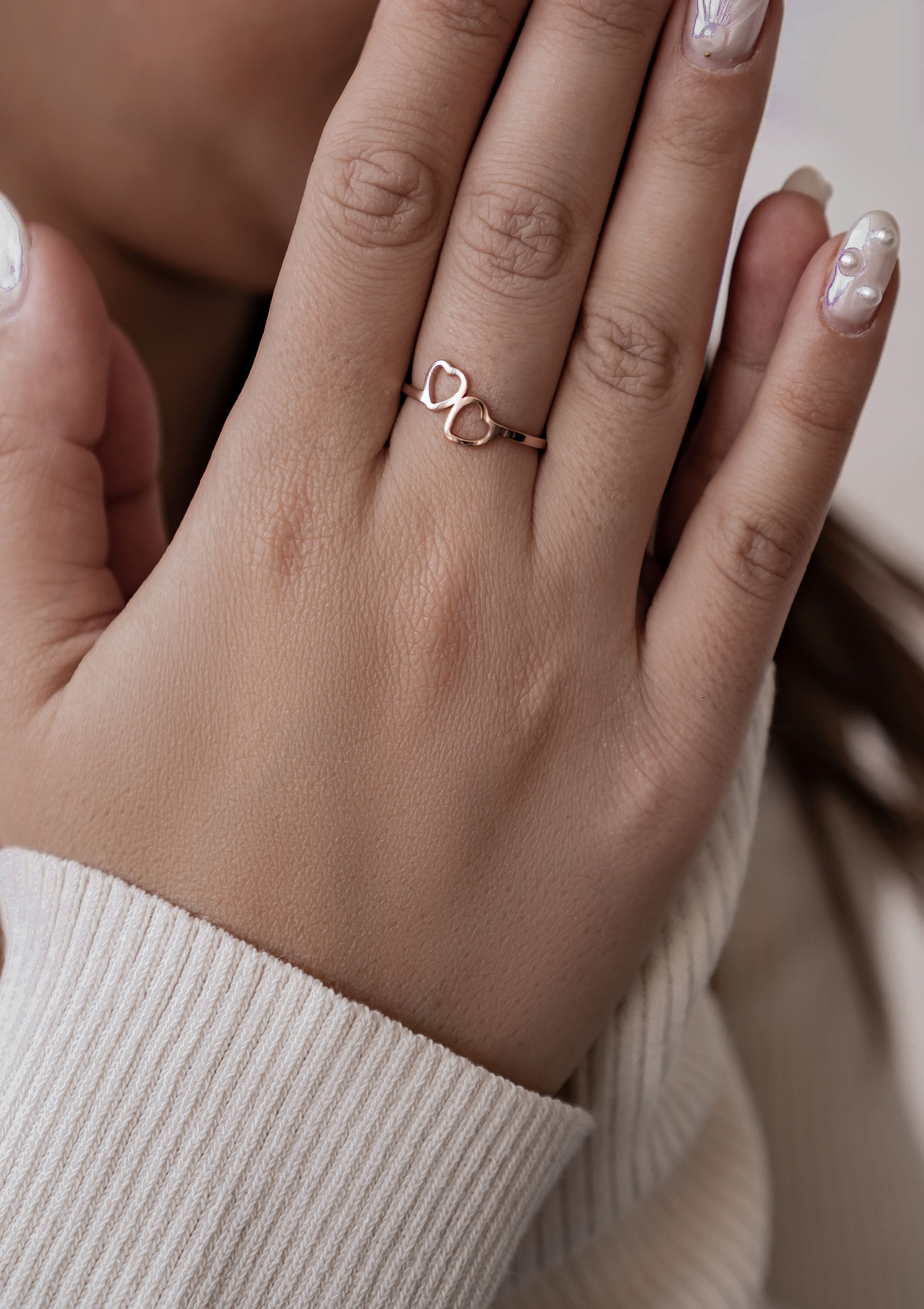 Hey Happiness Fingerring Herzen, Zarter Ring, günstig online kaufen