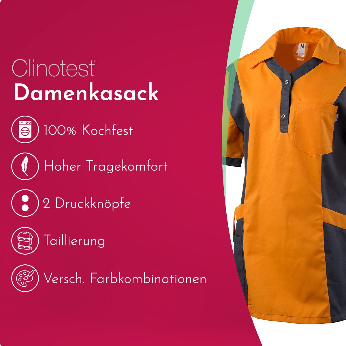 Clinotest Funktionsbluse Damenkasack "Julia", Schlupfkasack/Pflegekasack, v günstig online kaufen