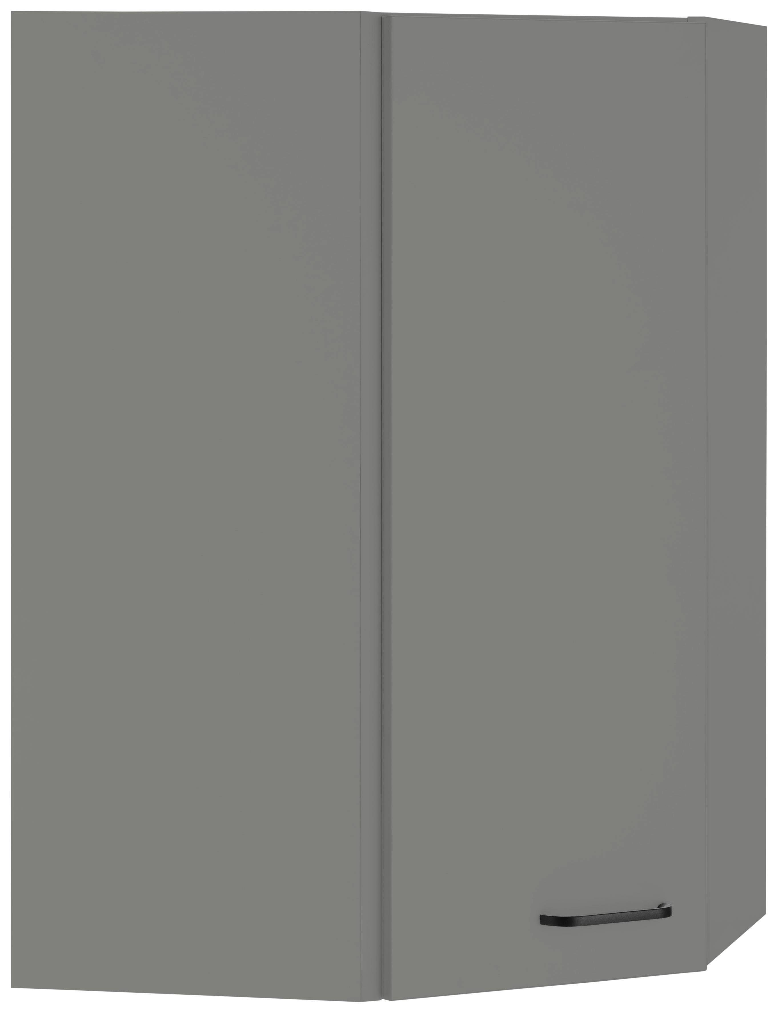 Eckhängeschrank OPTIFIT und cm basaltgrau basaltgrau/basaltgrau Metallgriff, 60x60 | Soft-Close-Funktion Breite mit Elga
