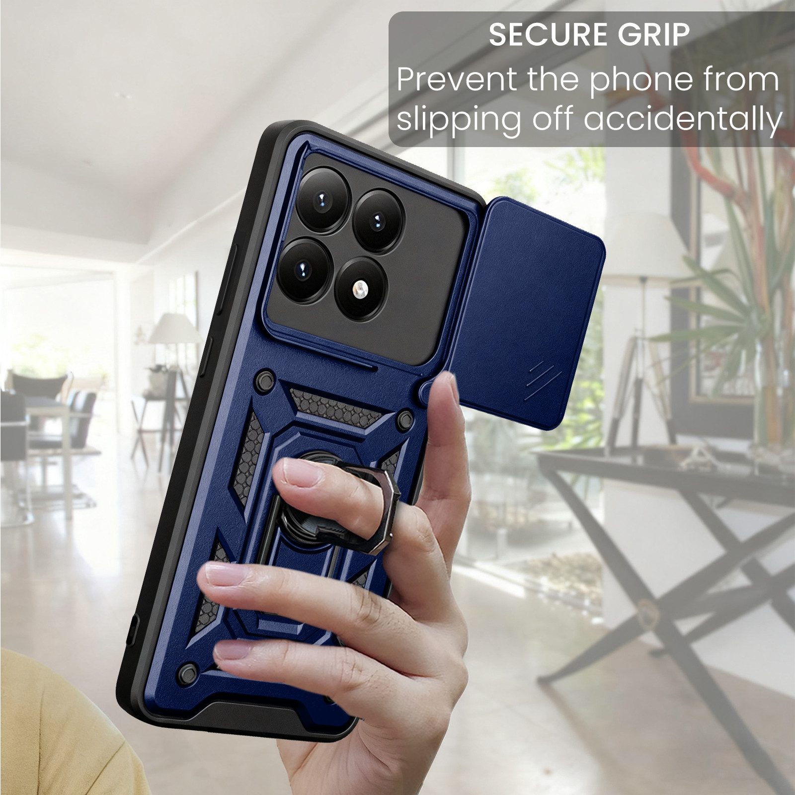 betterfon Handyhülle Panzerhülle für Xiaomi 17 Handyhülle Kameraschutz Ringhalter, Outdoorhülle mit Smartstand Kameraschutz und Silikonkern – Bild 5 von 5