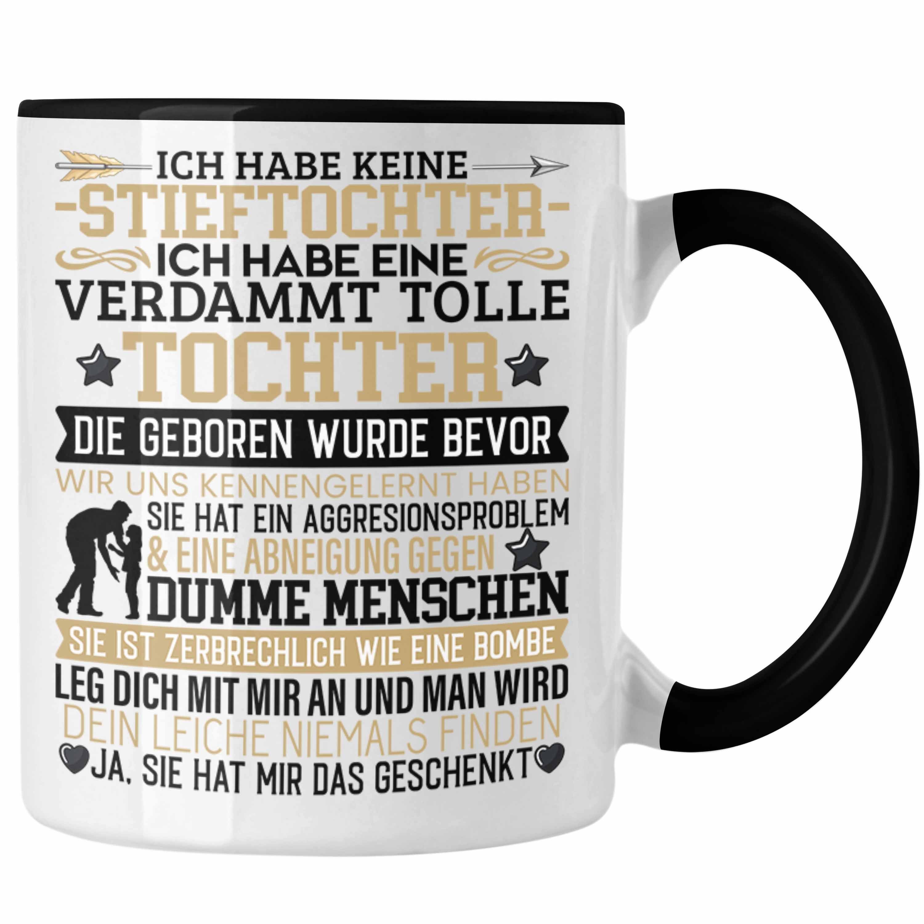 Tocht Geschenk Trendation Tasse Schwarz Geschenkidee Tasse Stiefvater Bonus Stiefpapa Papa von