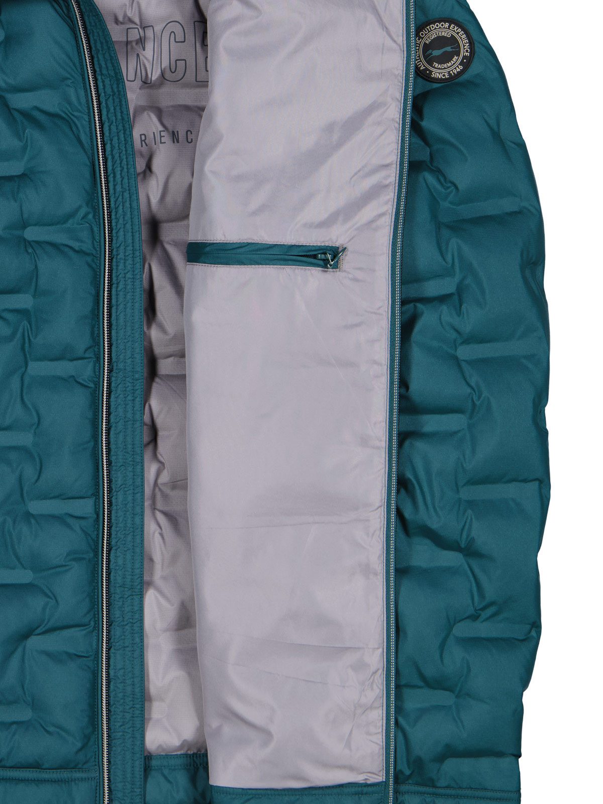 Steppjacke Herren Steppjacke mit Strickkragen, Petrolgruen
