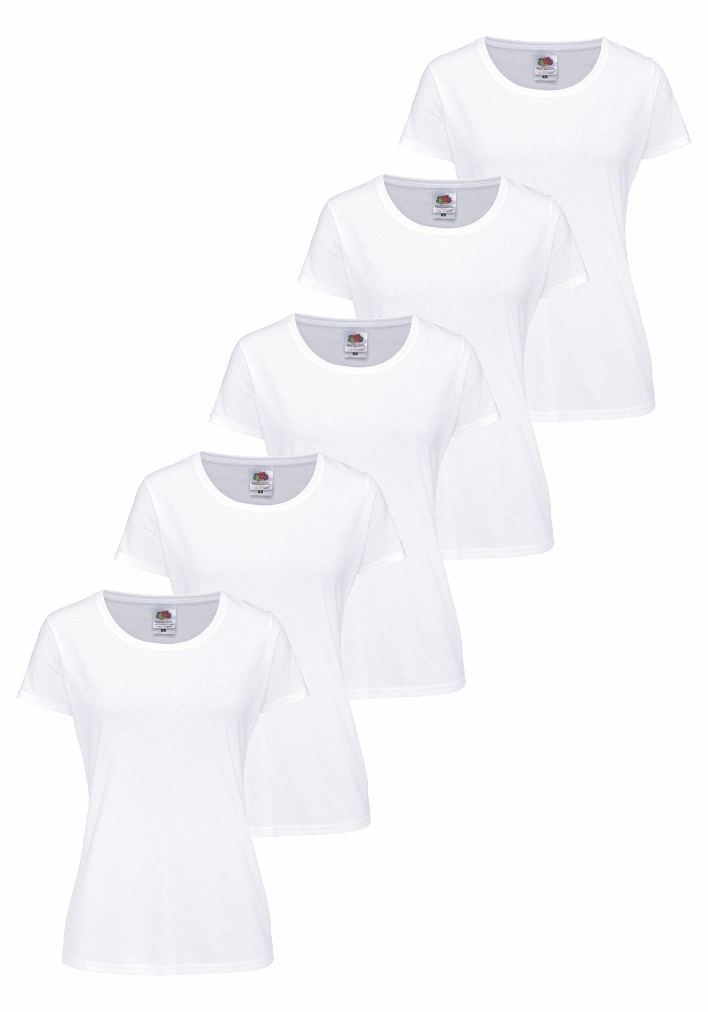 Fruit of the Loom Rundhalsshirt (Packung, 5-tlg) original T. LADY-FIT im 5er Pack