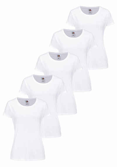 Fruit of the Loom Rundhalsshirt (Packung, 5-tlg) original T. LADY-FIT im 5er Pack