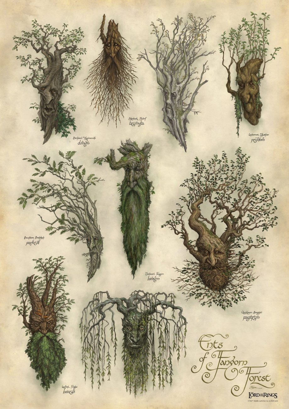 Weta Workshop Poster Herr der Ringe Kunstdruck Ent's of Fangorn Forest 59 x 30 cm