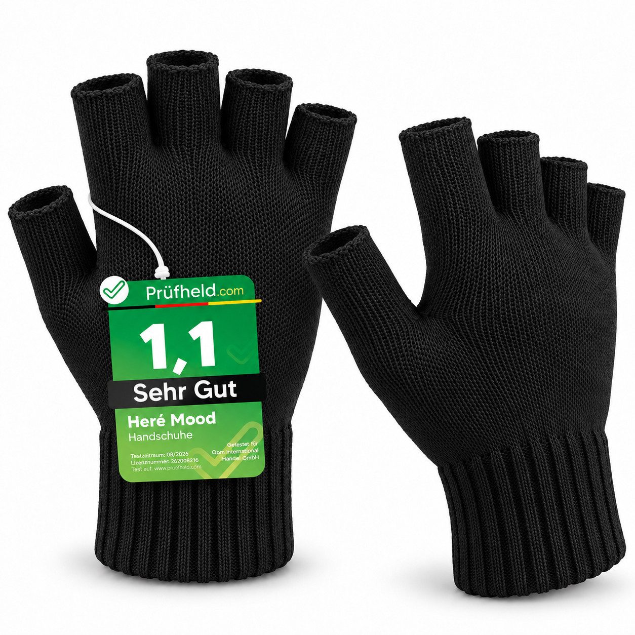 herémood Strickhandschuhe Fingerlose Handschuhe Winter für Damen Herren, Winterhandschuhe vollständig bedeckte Finger; Testsiegel SEHR GUT (Note 1,1)