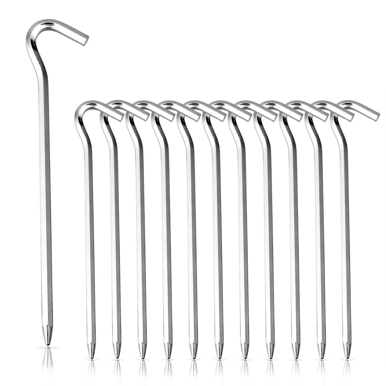 BAYLI Zelthering 8 x Zeltheringe aus Aluminium, Erdnagel Set 18cm Lang, Outdoor Zeltn, (8er Set Zeltheringe)