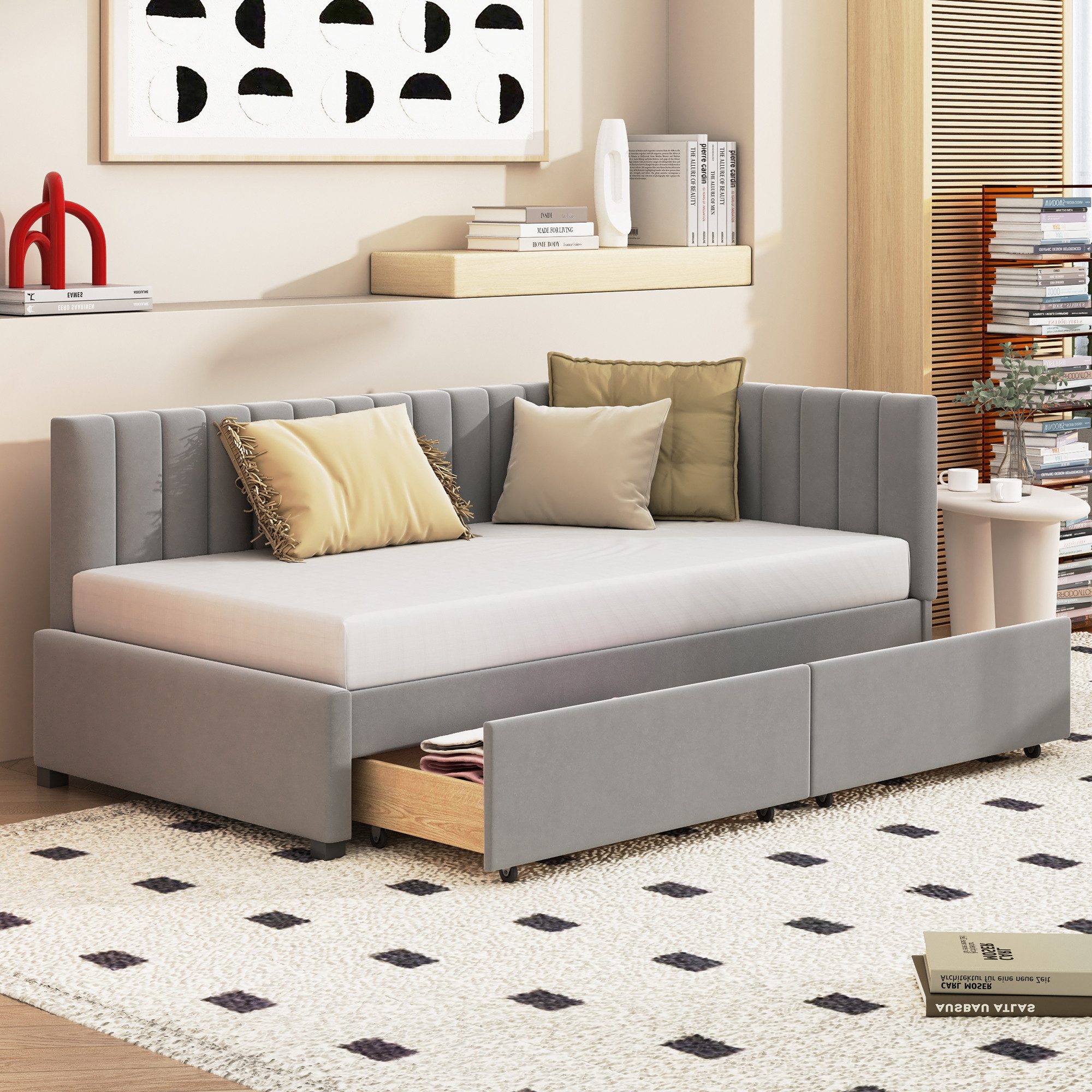 STILVORA Daybett 90×200 Schlafsofa Polsterbett mit Matratze,Bettgestell mit günstig online kaufen