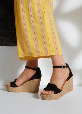 LASCANA Sandalette Sandale, Sommerschuh aus Leder mit Keilabsatz