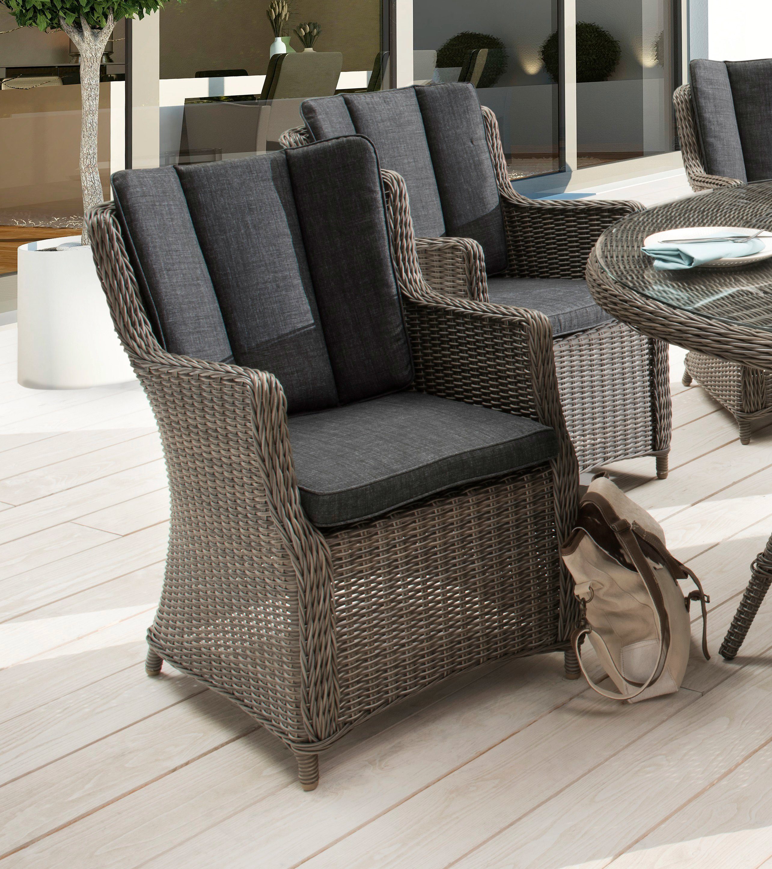 Destiny Garten-Essgruppe LUNA, (19-tlg., 6x Sessel, günstig online kaufen