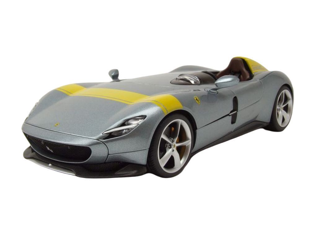 Bburago Modellauto Ferrari Monza SP1 2018 grau, Maßstab 1:18