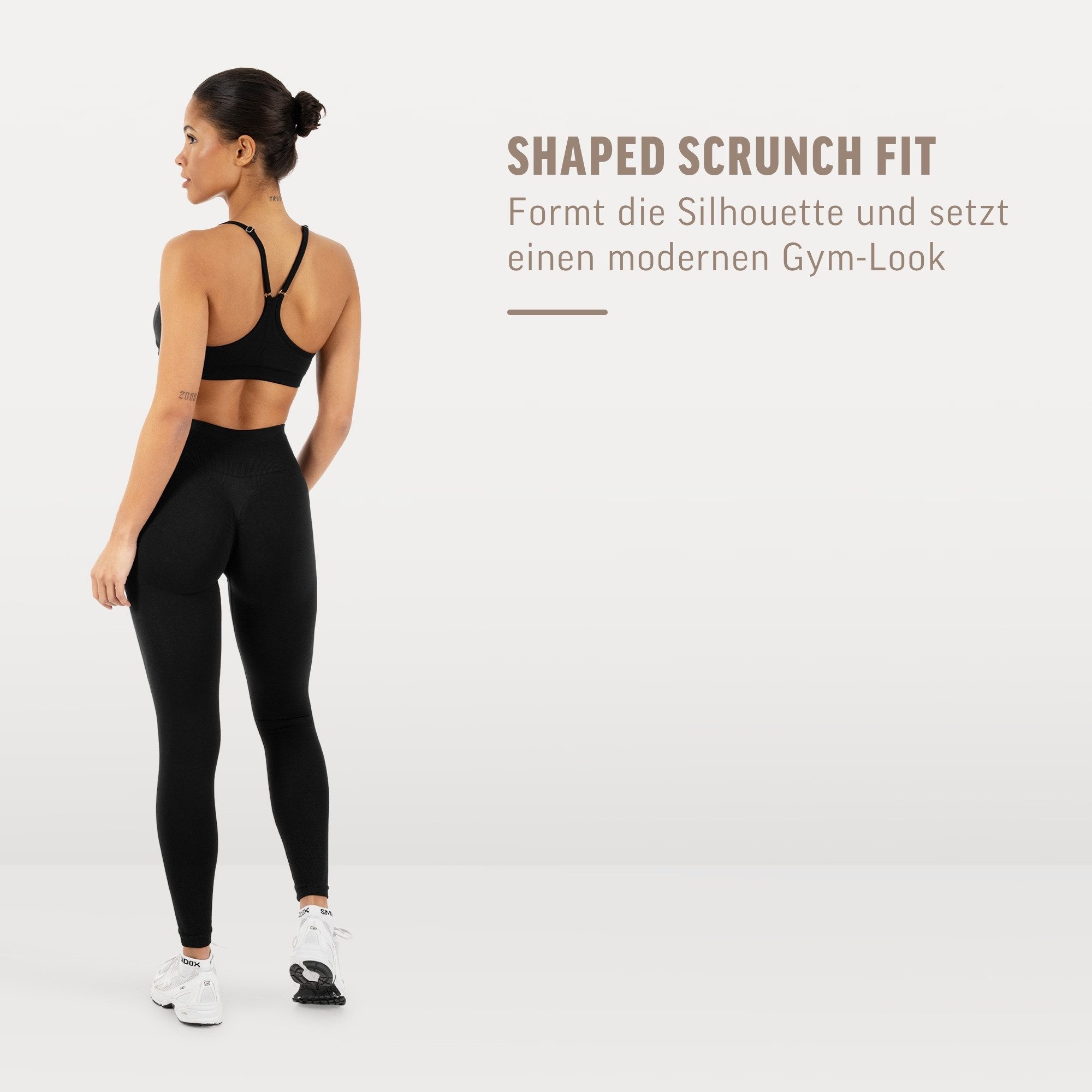 Smilodox Leggings Timea Sporthose Damen, Scrunch, Shaped Fit, High Waist, Gym Scrunch Naht, Rippstruktur, Shaped Fit, hoher Bund, Stretch