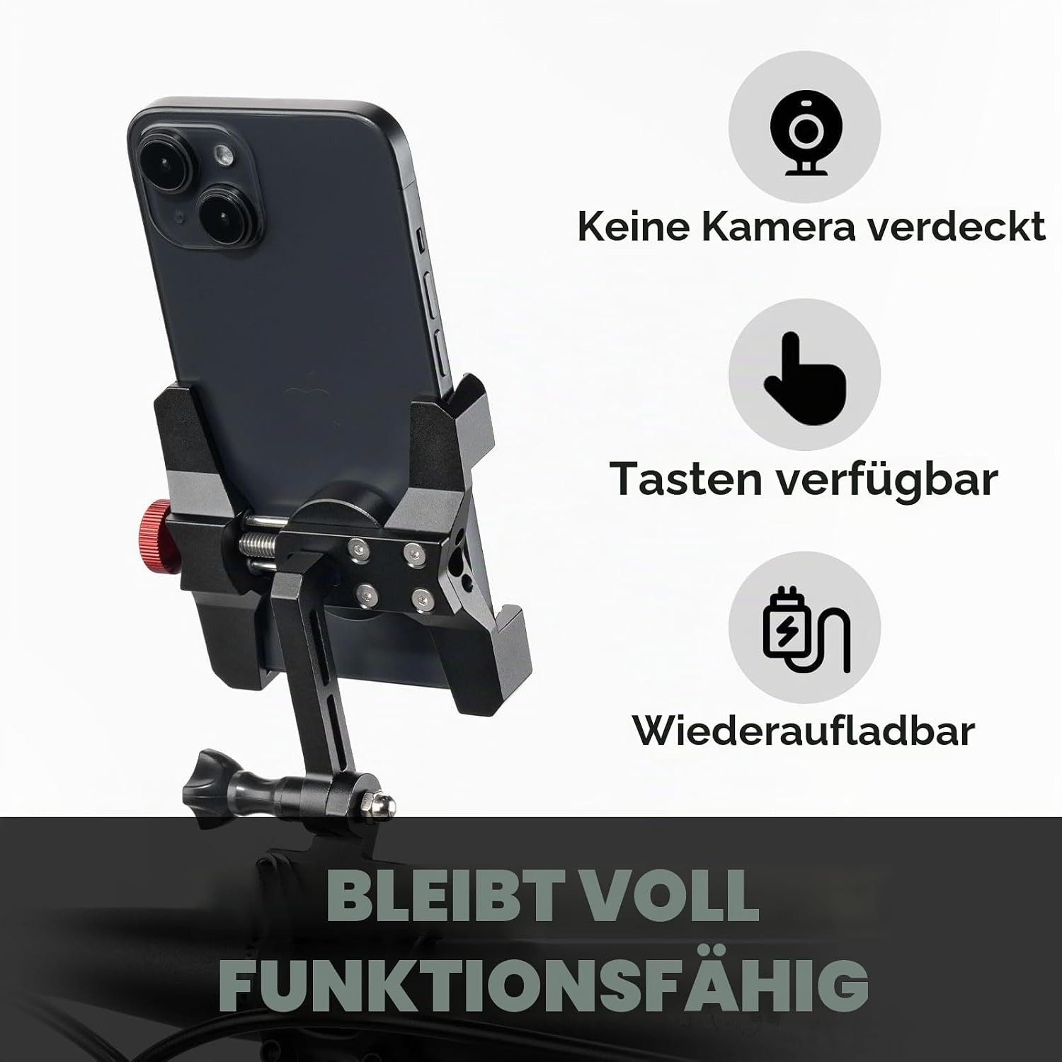 ROCKBROS Handy-Halterung Wasserdichter Alu-Handyhalter für Fahrrad und Motorrad