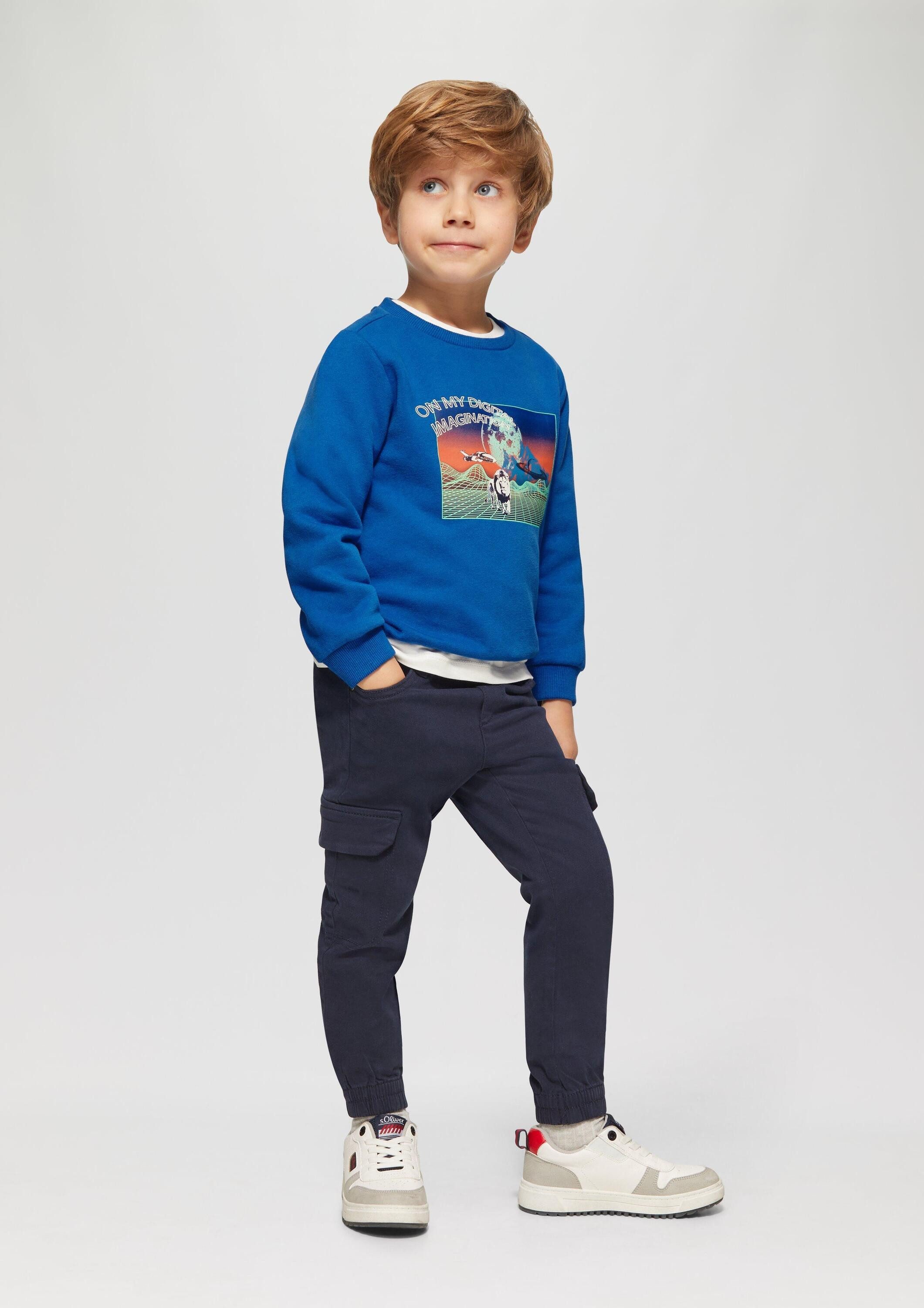 s.Oliver Sweatshirt Sweatshirt Wärmendes Sweatshirt mit gummiertem Frontprint
