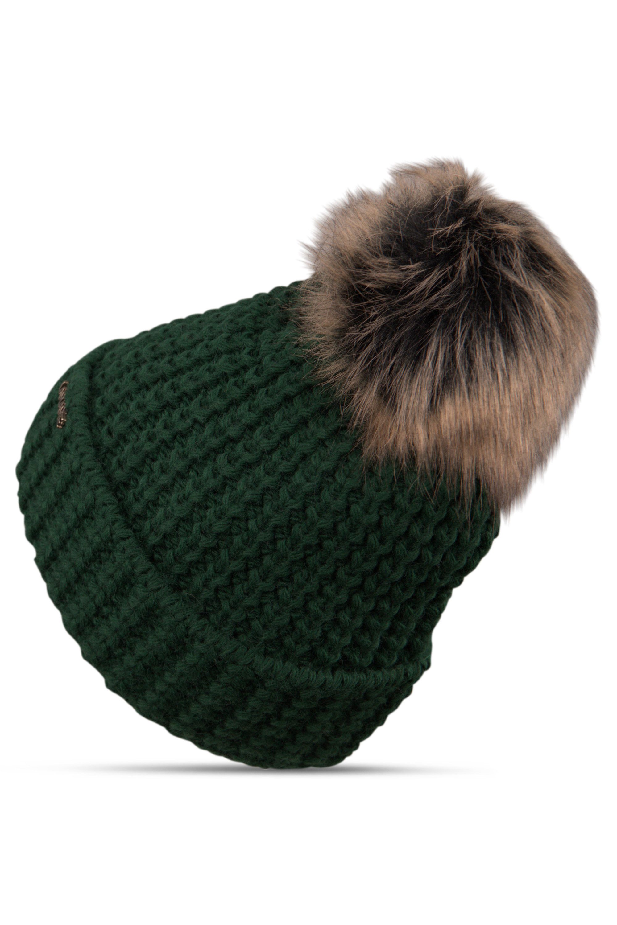 malito more than fashion Strickmütze gefütterte Wintermütze mit Bommel Uni günstig online kaufen