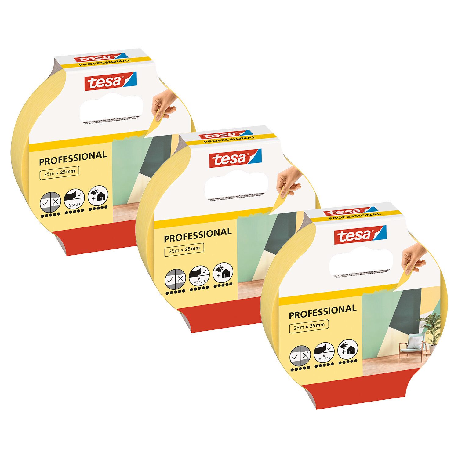 tesa Kreppband PROFESSIONAL Malerband (3-St) Abklebeband günstig online kaufen