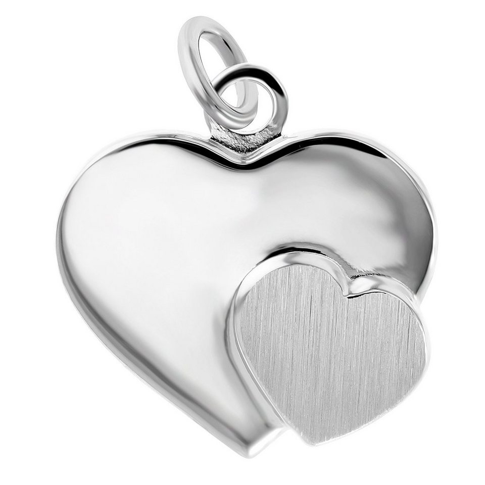 Adelia´s Kettenanhänger Anhänger Herz aus 925 Silber, Mit Liebe gefertigt  aus 925 Silber
