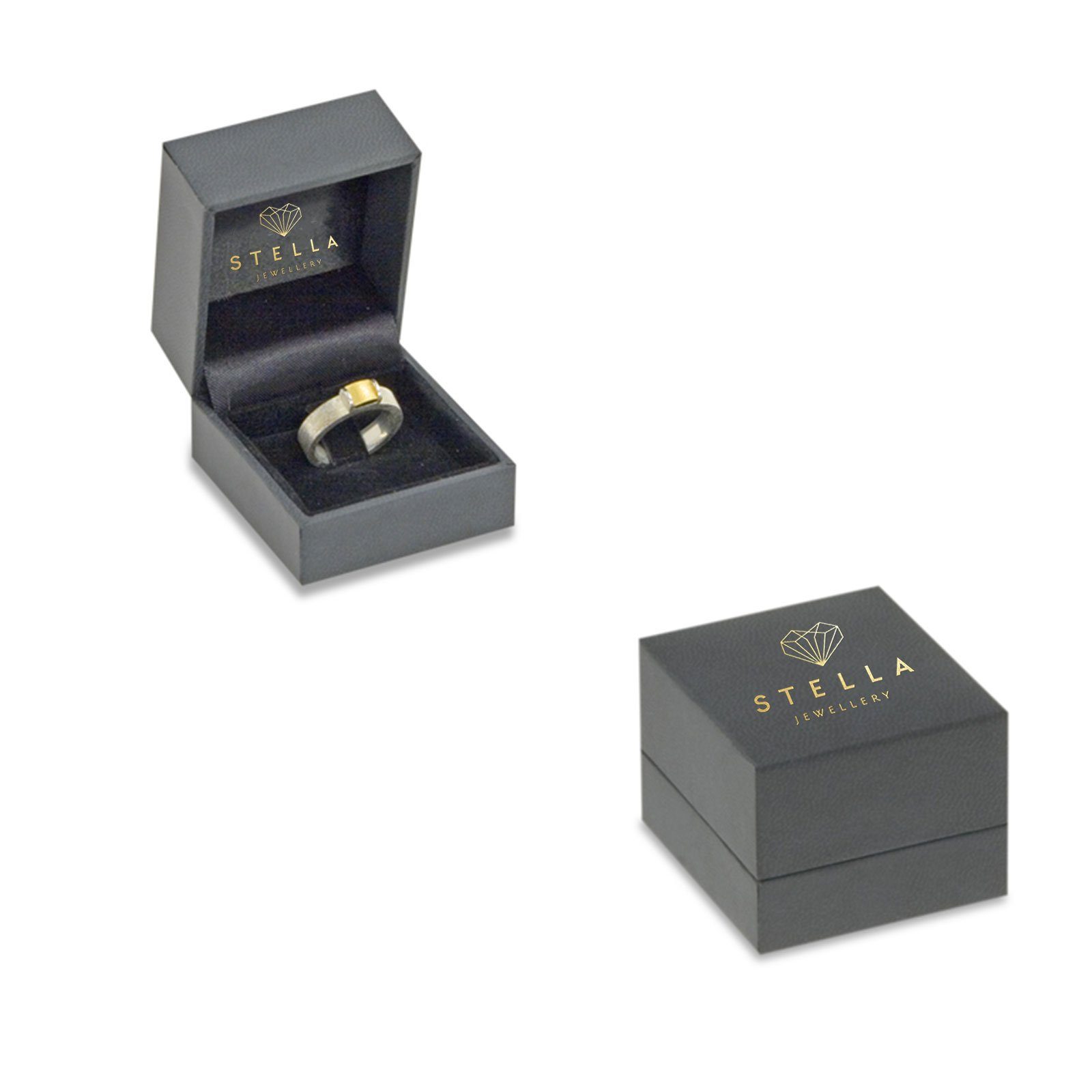 Herren Schmuck Stella-Jewellery Verlobungsring 585er Verlobungsring Weißgold 0,25 ct. (inkl. Etui), mit Brillant 0,10ct. - Polie