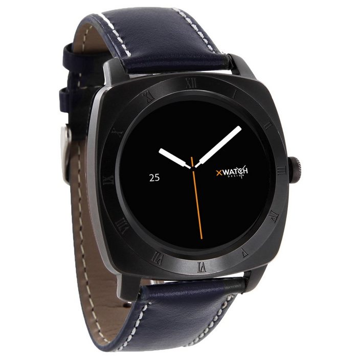 XLYNE X-Watch Nara XW Black Chrome Android IOS navy blue Smartwatch