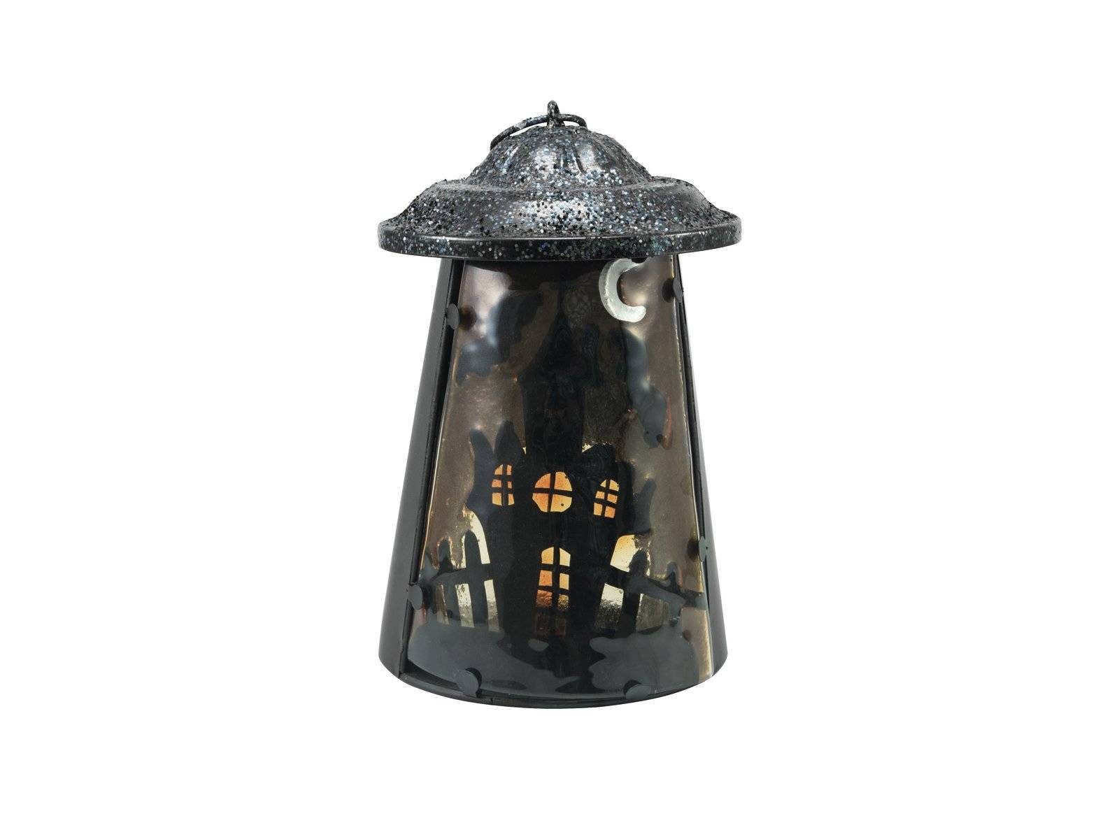 INNA-Glas Kerzenlaterne Windlicht Glas Halloween Leuchte COSMO, mit Teelichthalter, 23cm