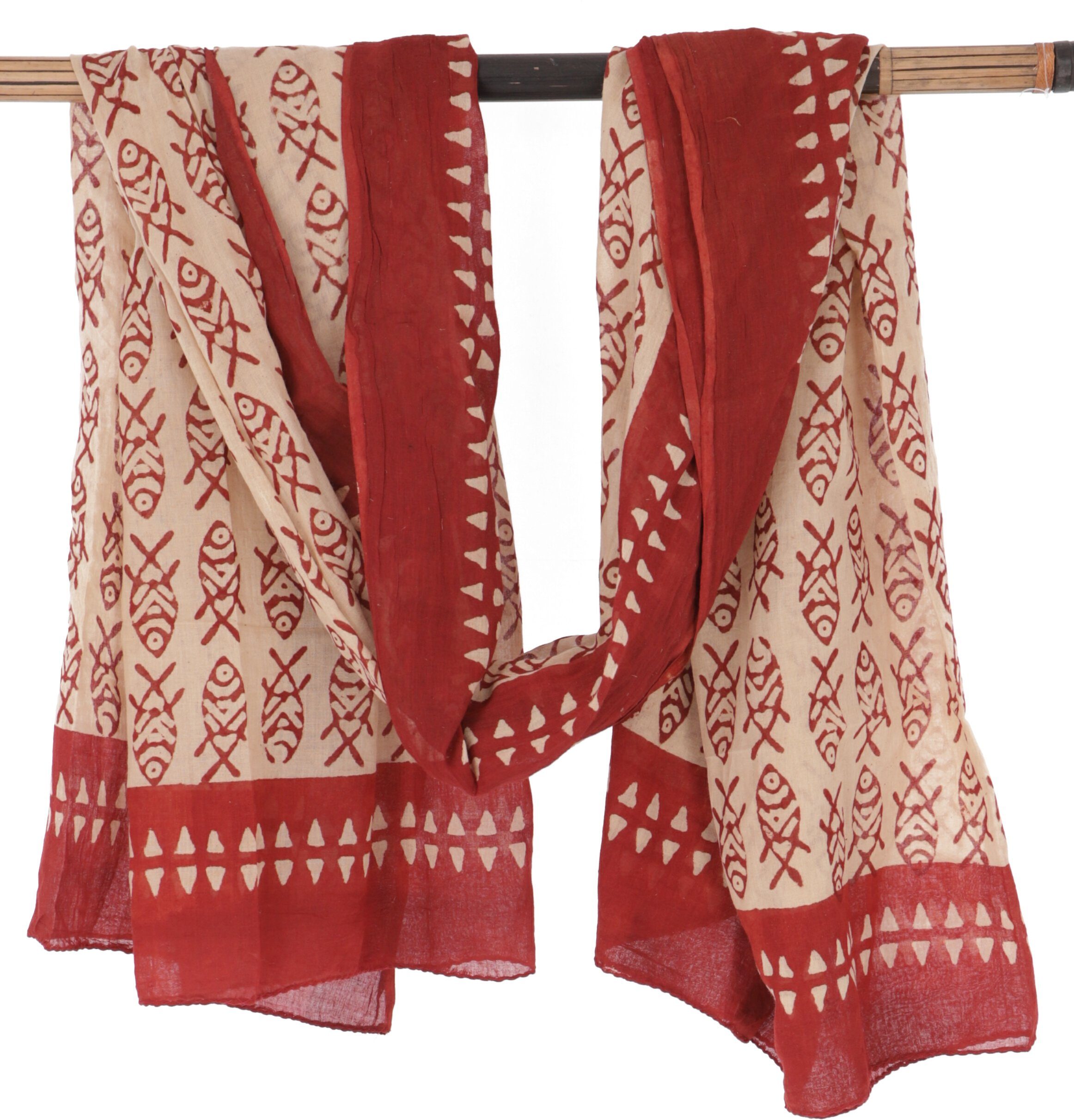 Guru-Shop 24 Kombination Leichter rot Pareo, Sarong Sarong, handbedrucktes..