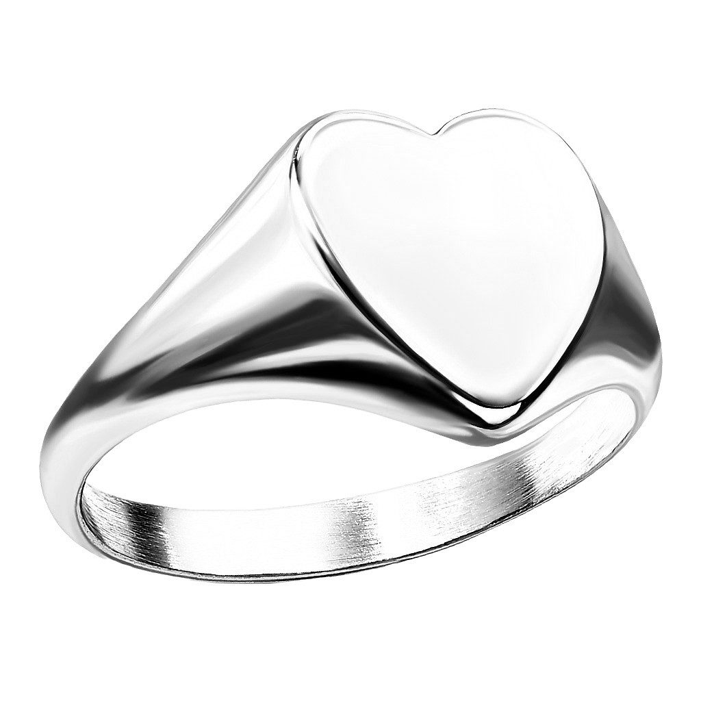 Taffstyle Fingerring Damen Herz Ring Siegelring zeitlos stylisch Silber Grö günstig online kaufen