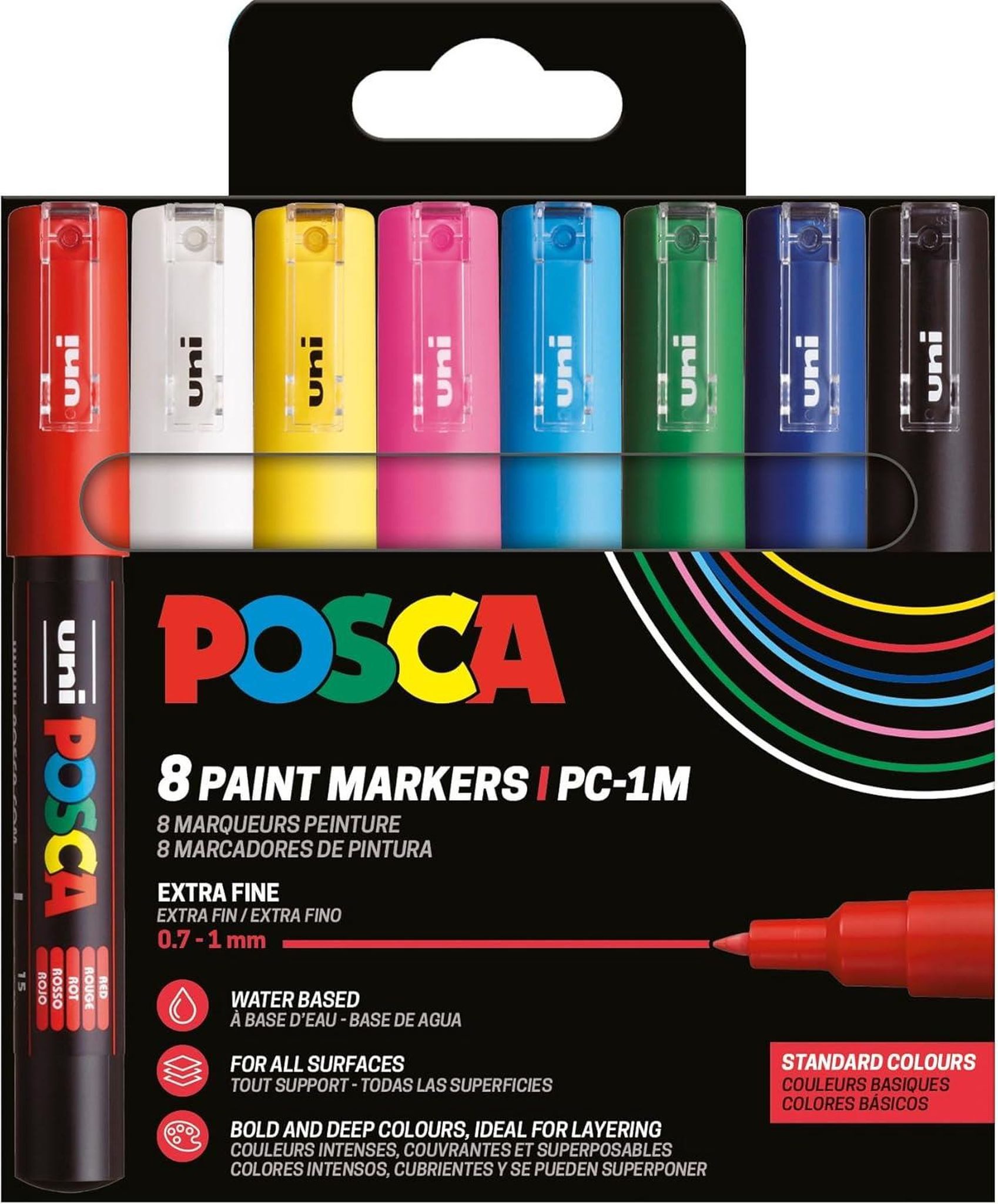 uni-ball Marker Faber Castell Marker UNI POSCA PC-1MC 0,7 mm 8er Set Basic