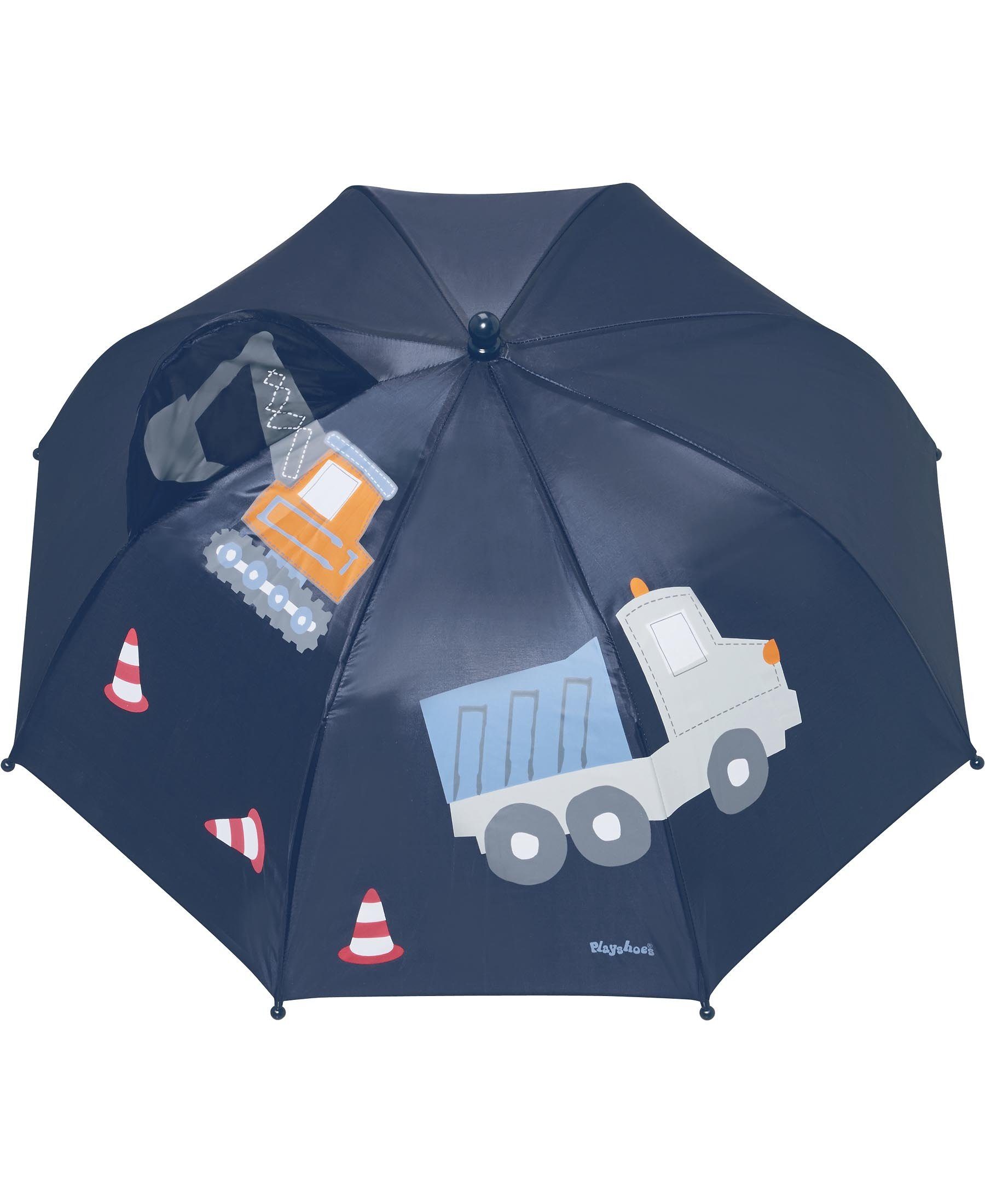 Playshoes Stockregenschirm 3D Regenschirm Baustelle