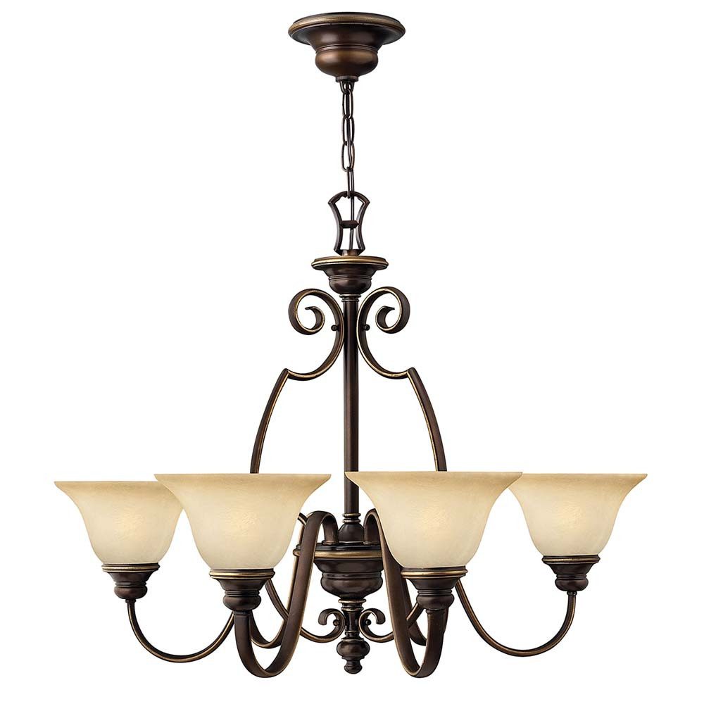 Elstead LIGHTING Люстры, Leuchtmittel nicht inklusive, Люстры Hängelampe Deckenleuchte Stahl Alabasterglas Bronze D