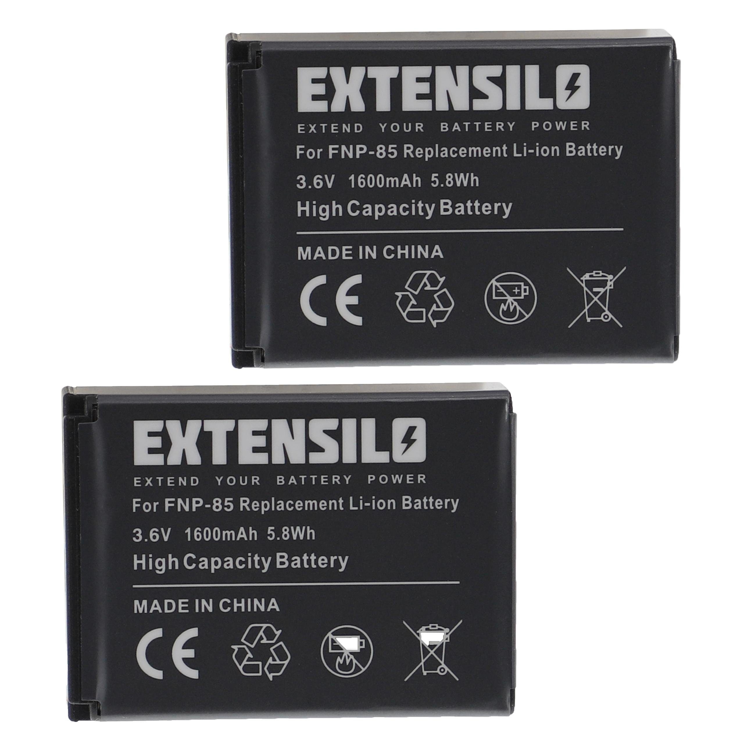 Extensilo kompatibel mit Digipo Aiptek AHD H23, AHD 2, 084-07042L-062, CB-170 Kamera-Akku Li-Ion 1600 mAh (3,6 V)