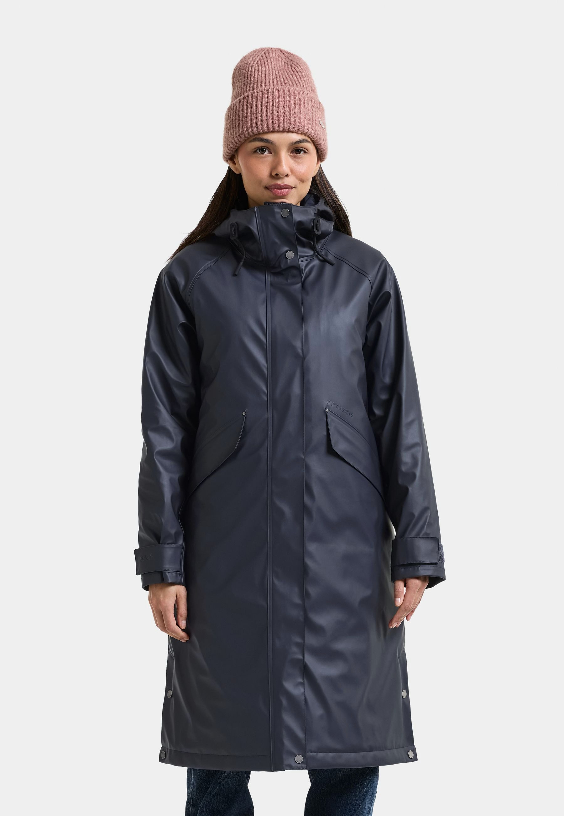Didriksons Regenjacke Damen Stepp-Regenmantel Wasserdicht LEONIE mit Kapuze mit Taschen
