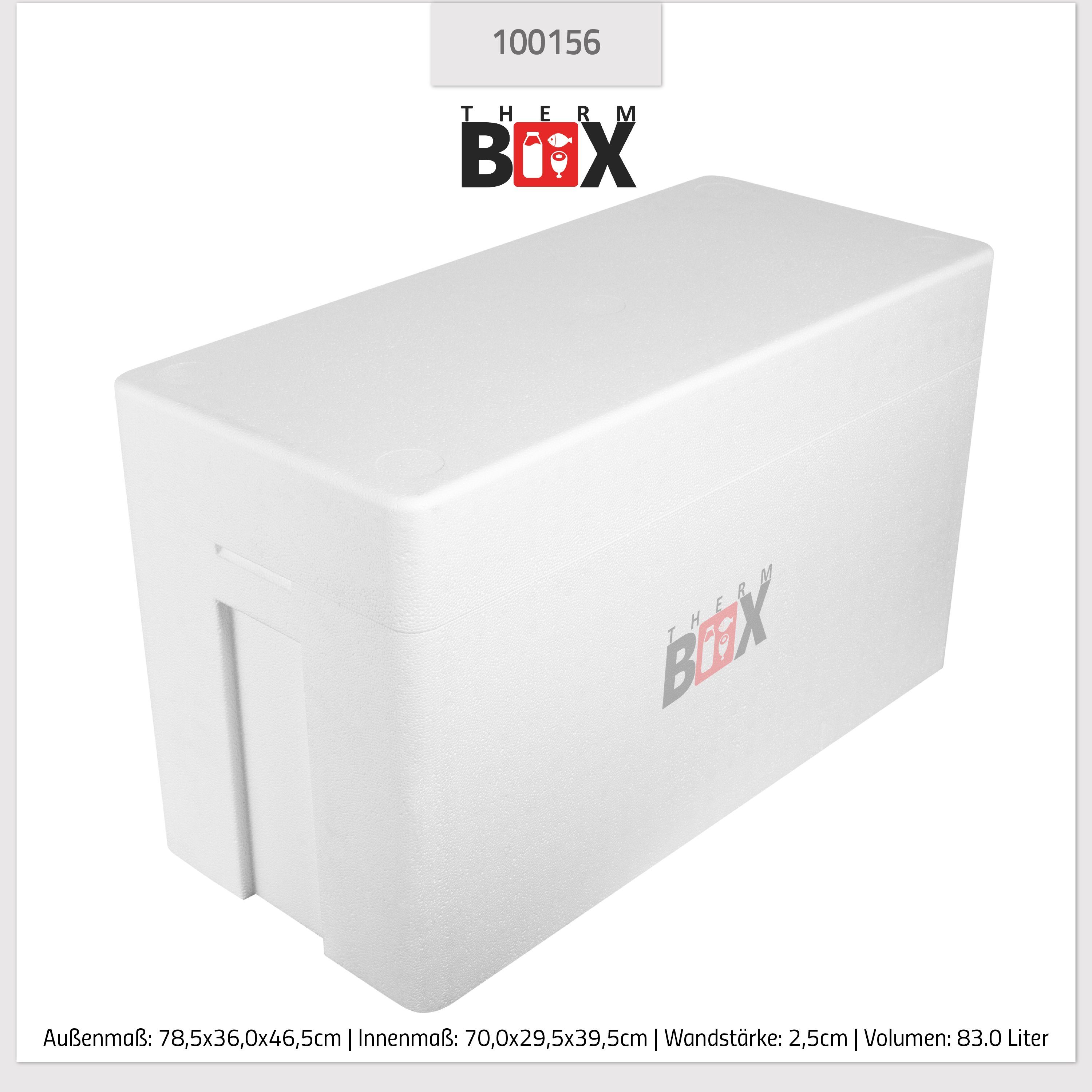 Thermobehälter Innenmaß:70x29x39cm, Isolierbox 0-tlg., 83W Thermobox 83L mit (1, im Styropor-Verdichtet, 2,5cm Karton), Wiederverwendbar Styroporbox Deckel THERM-BOX Wand: Box Warmhaltebox Kühlbox