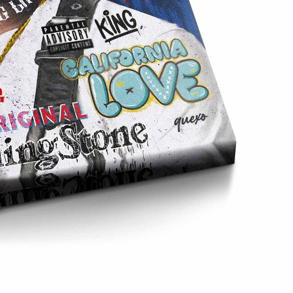 Ra 2Pac music Tupac DOTCOMCANVAS® Art USA weißer Leinwandbild, Pop Leinwandbild mit Rahmen Rapper premium Shakur