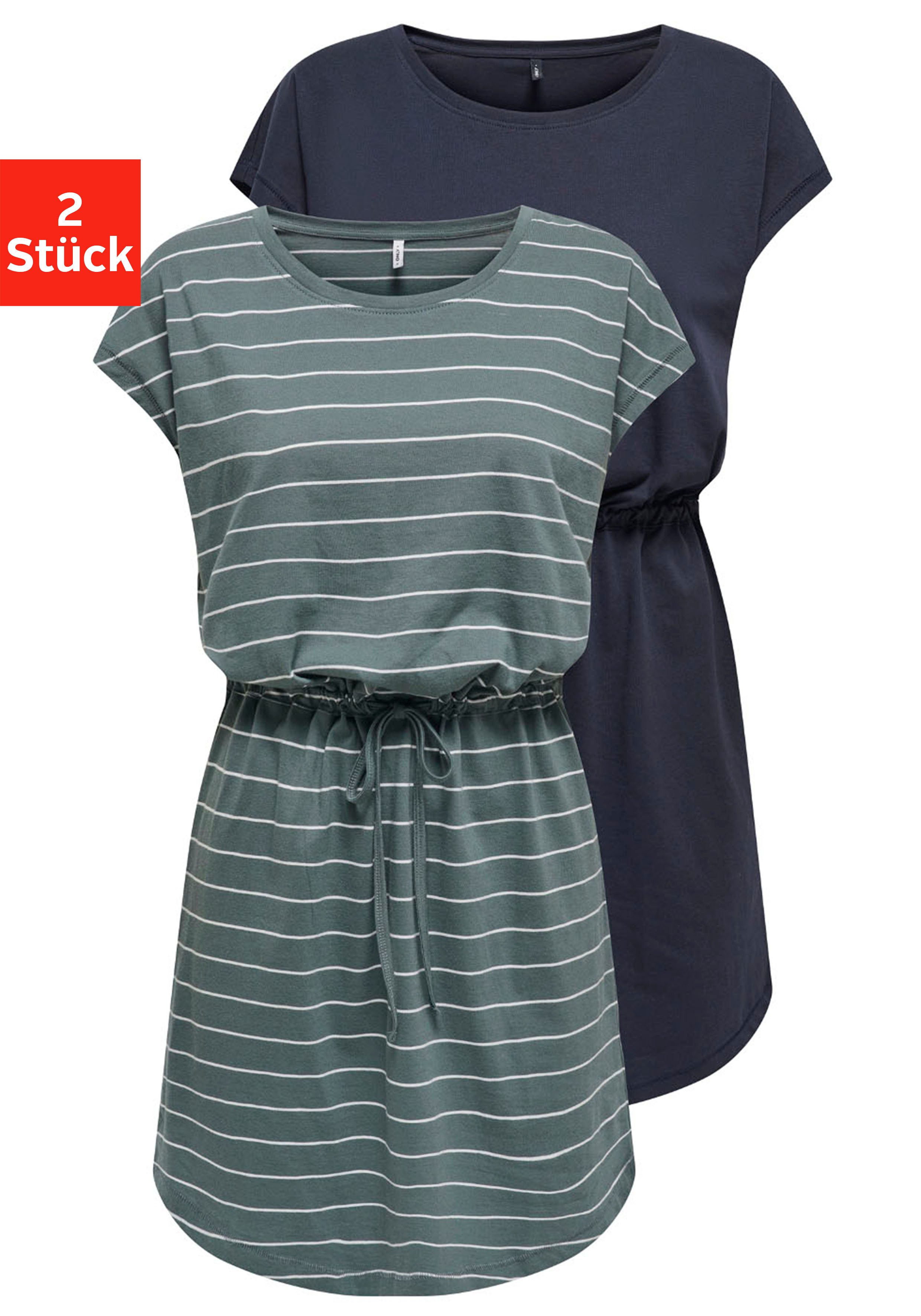 ONLY Shirtkleid ONLMAY LIFE S/S DRESS 2 PACK CS JRS (2er-Pack) Baumwolle, regular fit, Rundhals