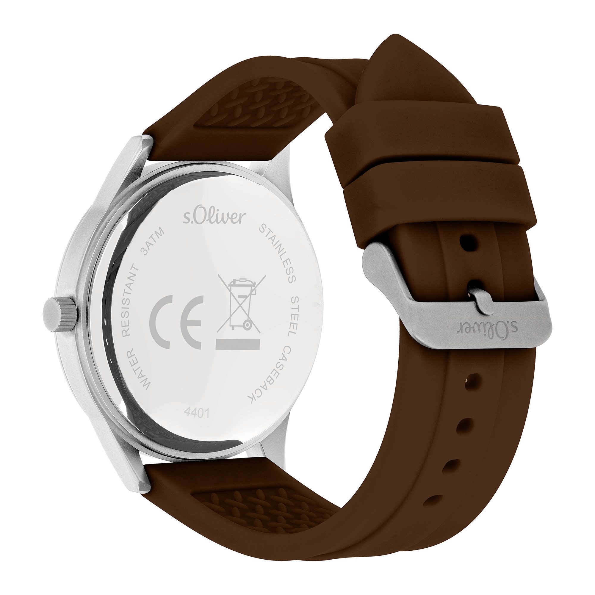 s.Oliver Quarzuhr Sport Silicone SO-4401-PQ, Armbanduhr, Herrenuhr, Silikonarmband, analog